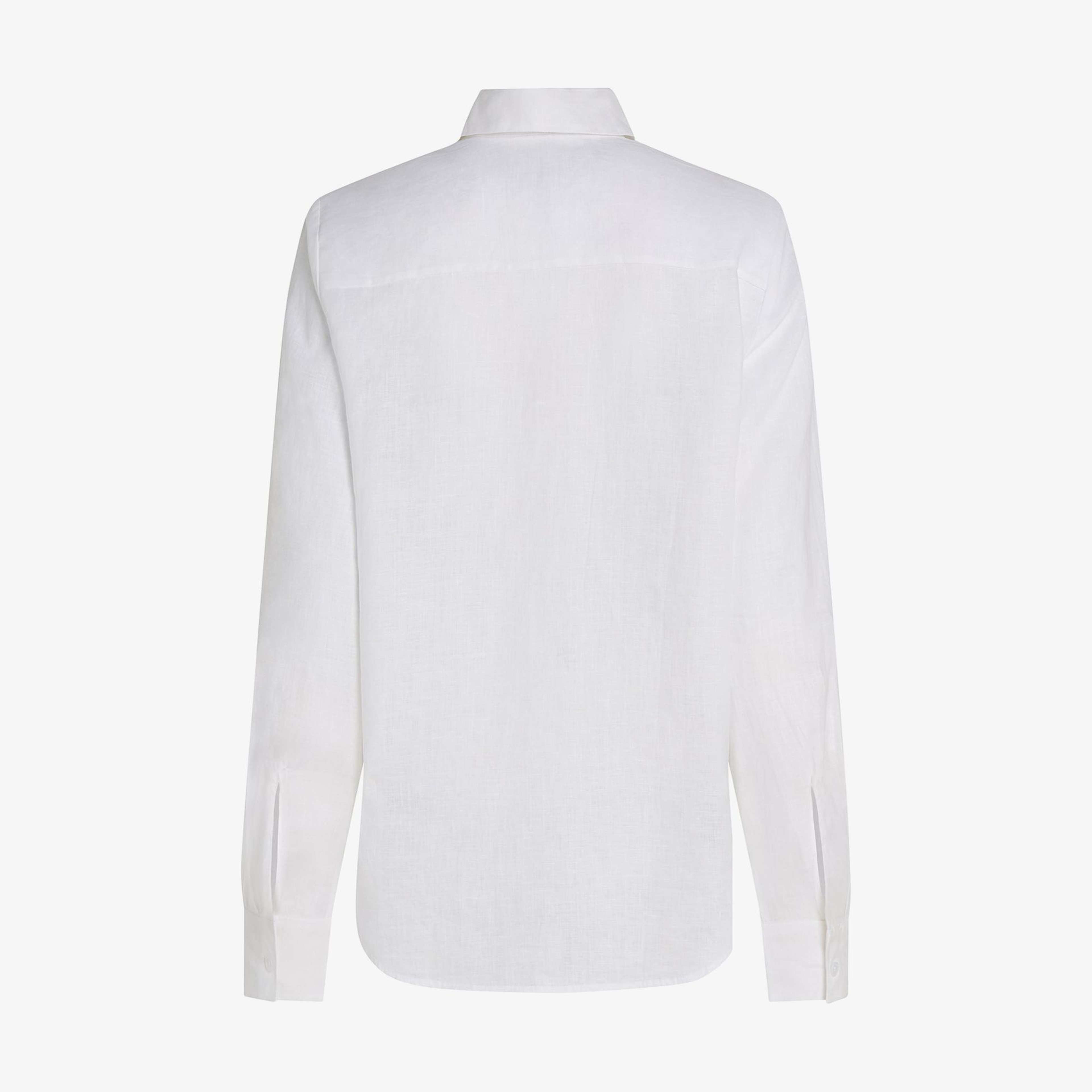 Tommy Hilfiger Essential Linen Kadın Beyaz Gömlek