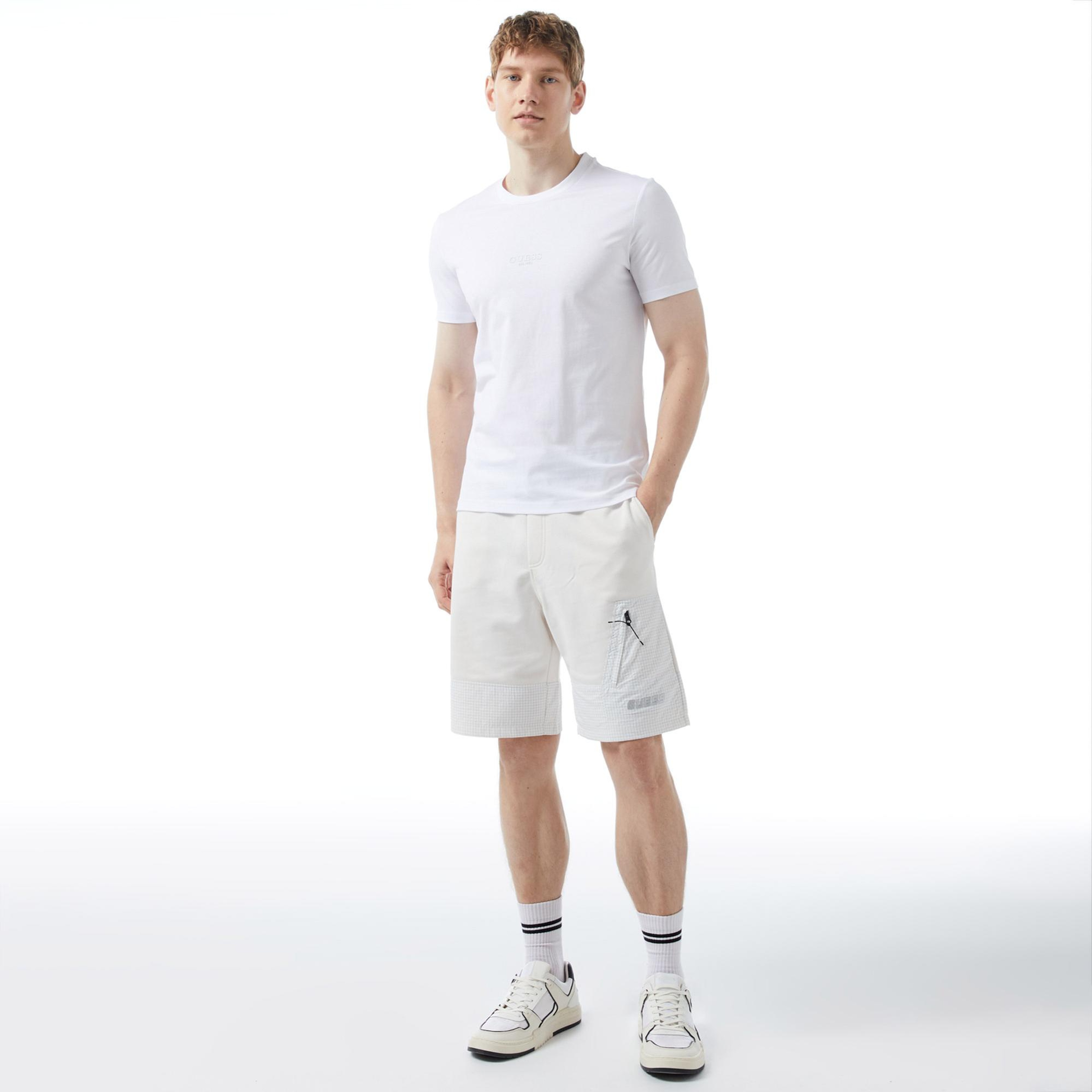 Guess Mid Organic Stream Erkek Beyaz T-Shirt