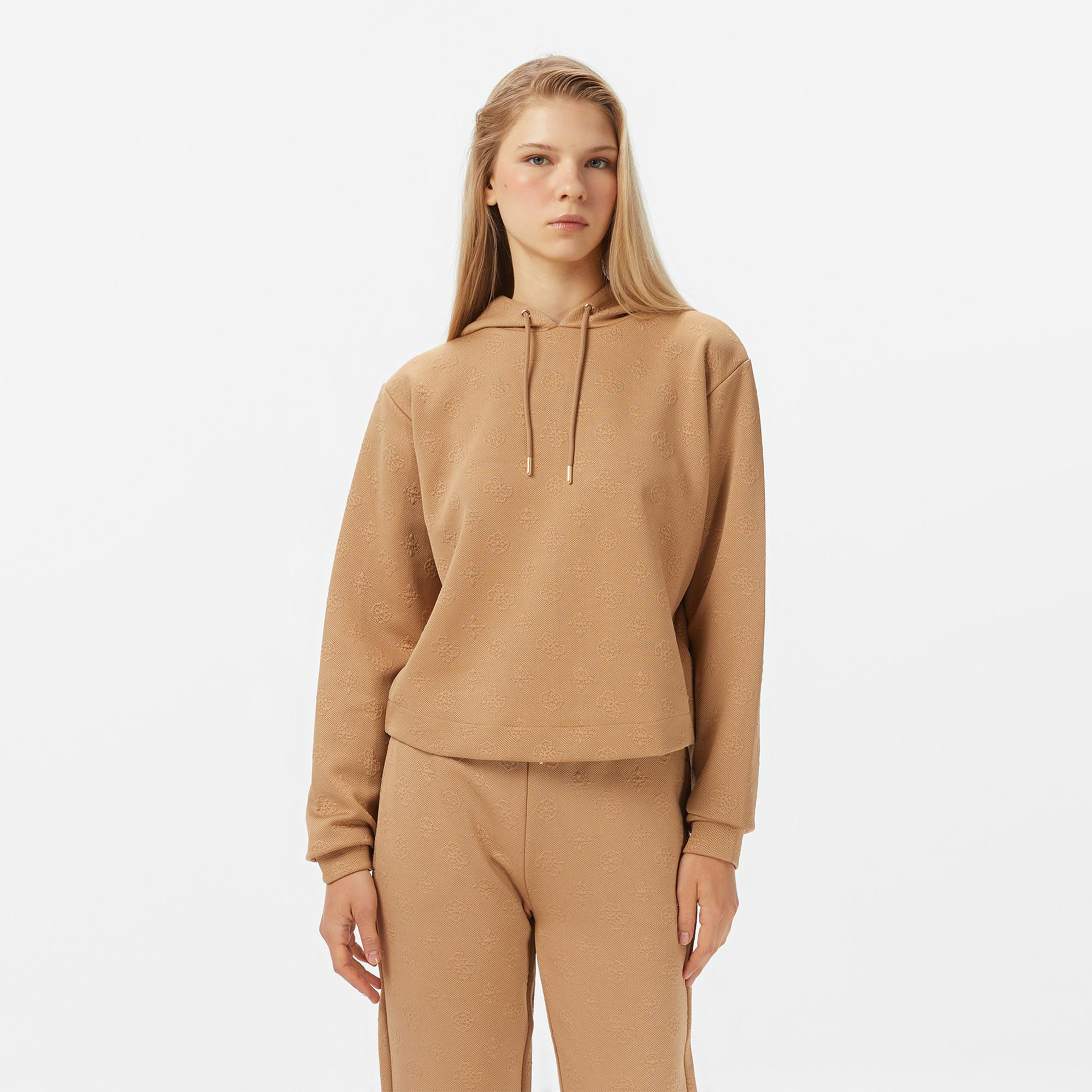 Guess Peony Kadın Kahverengi Hoodie