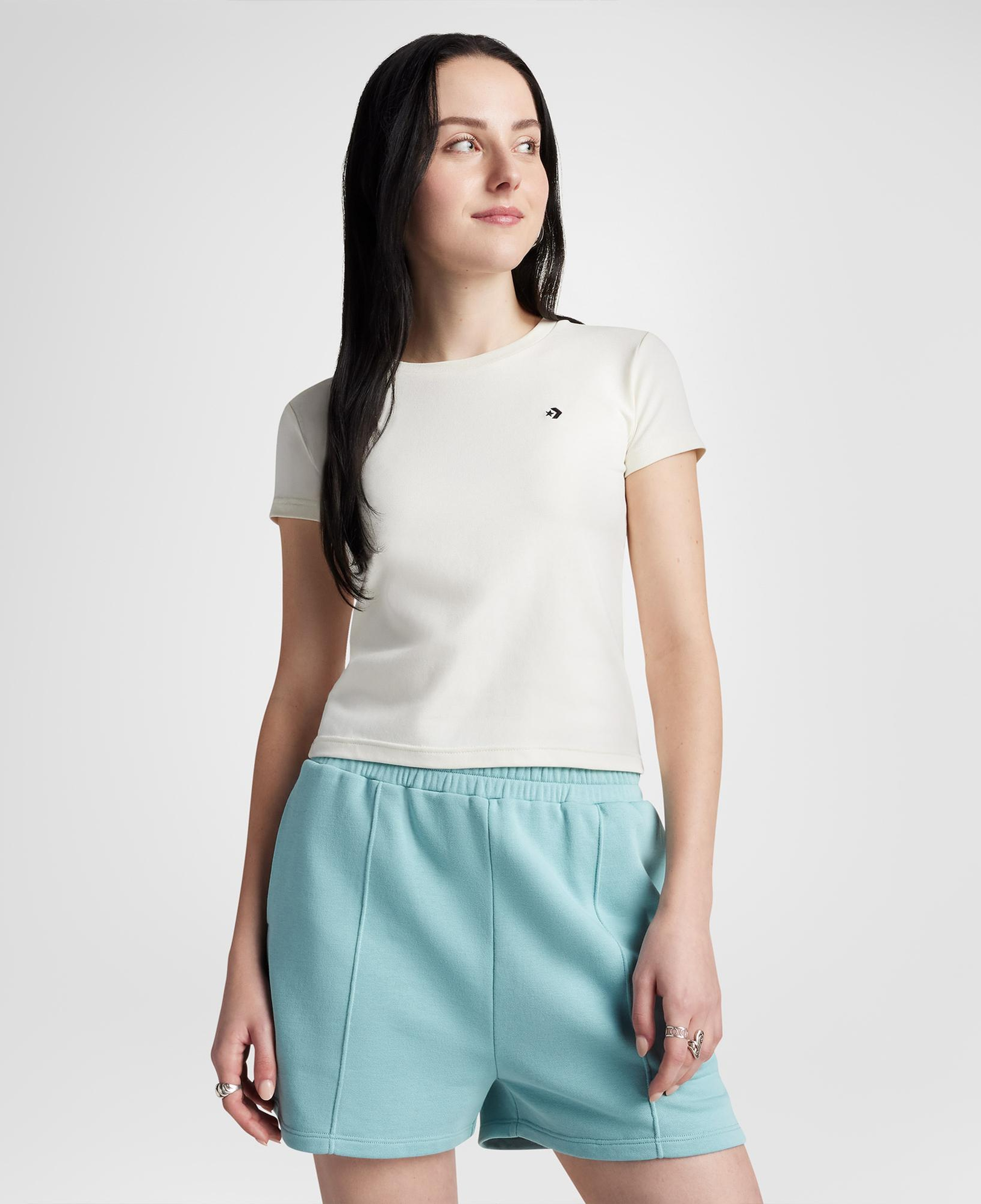 Converse Slim Fit Kadın Beyaz T-Shirt