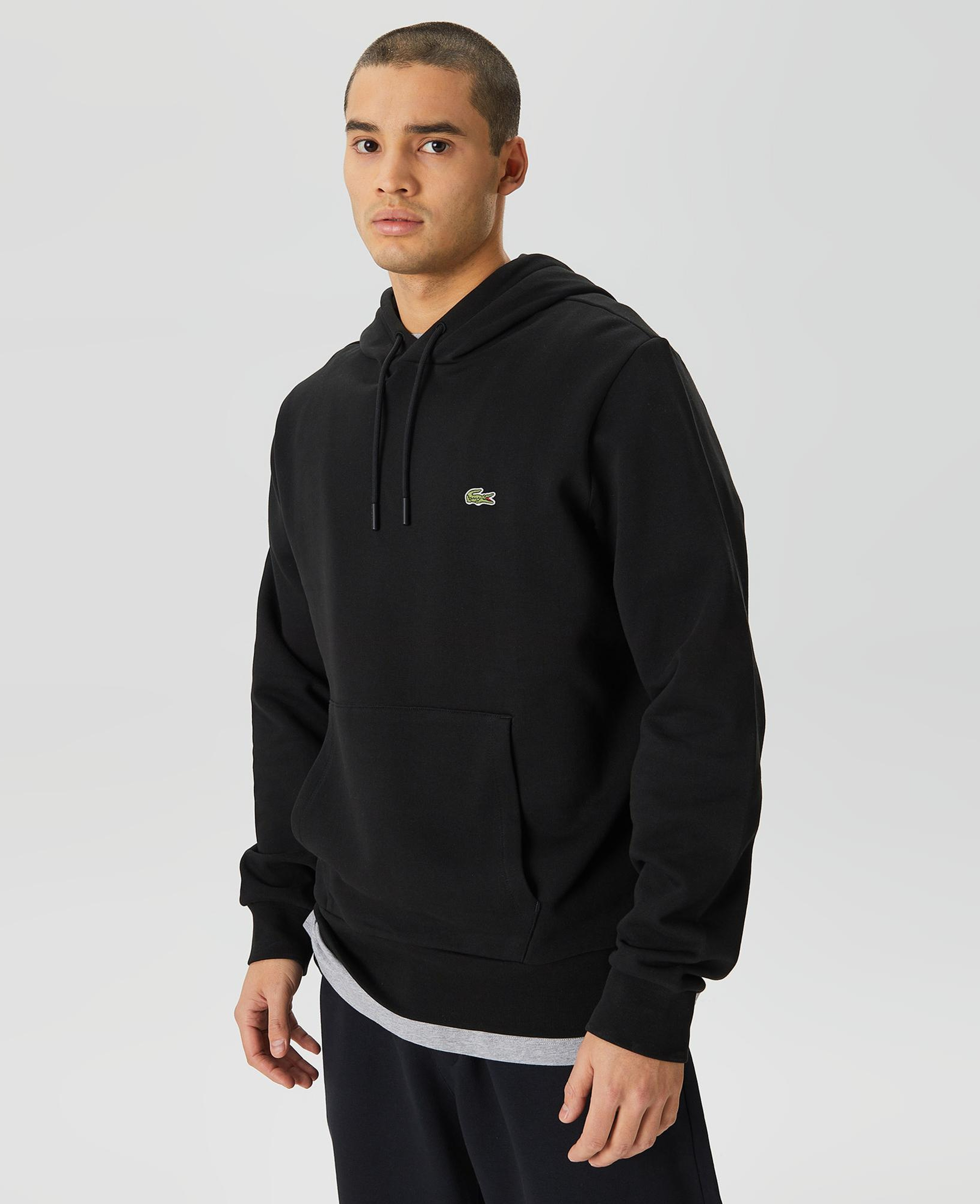 Lacoste Erkek Classic Fit Kapüşonlu Siyah Sweatshirt