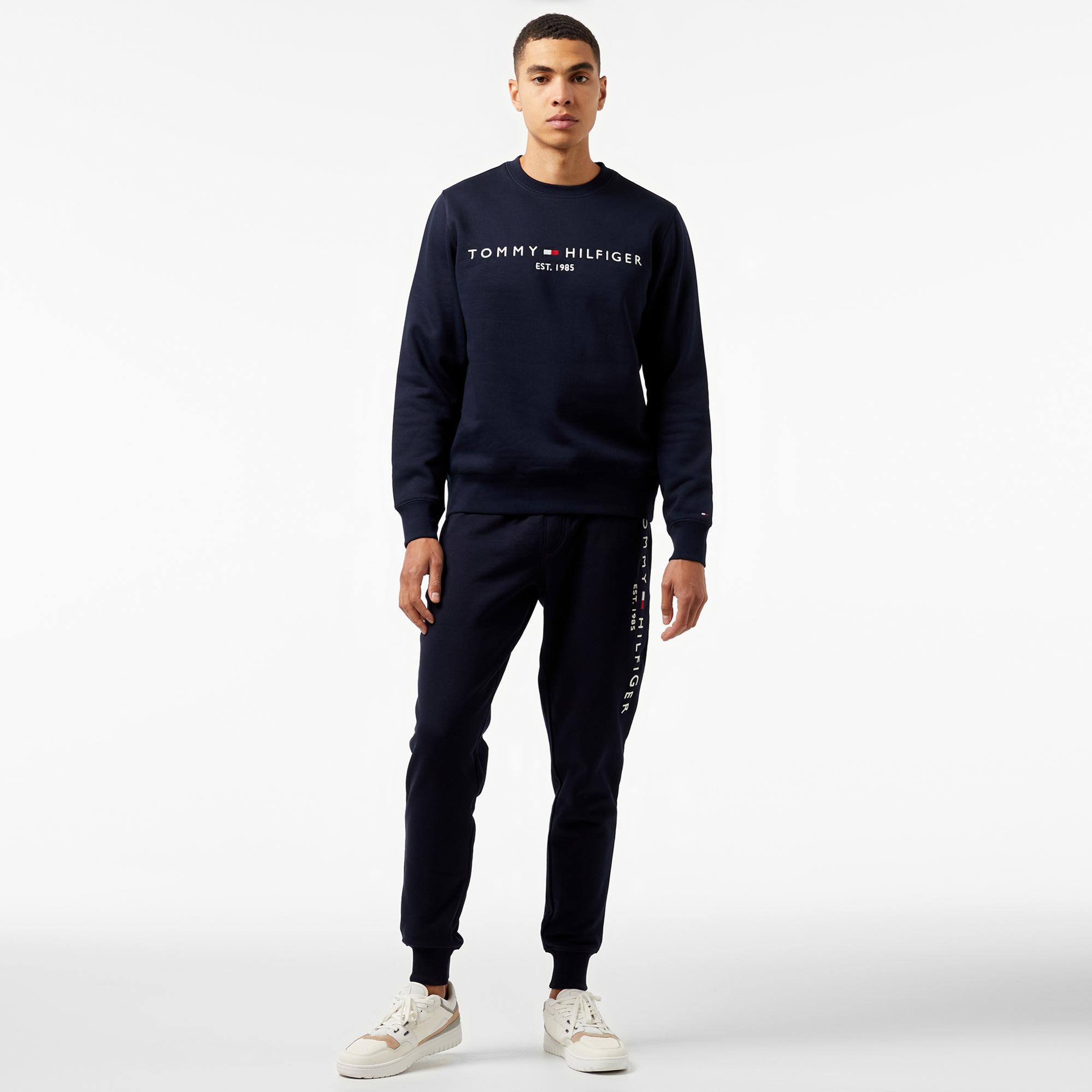 Tommy Hilfiger Tommy Logo Erkek Lacivert Sweatshirt