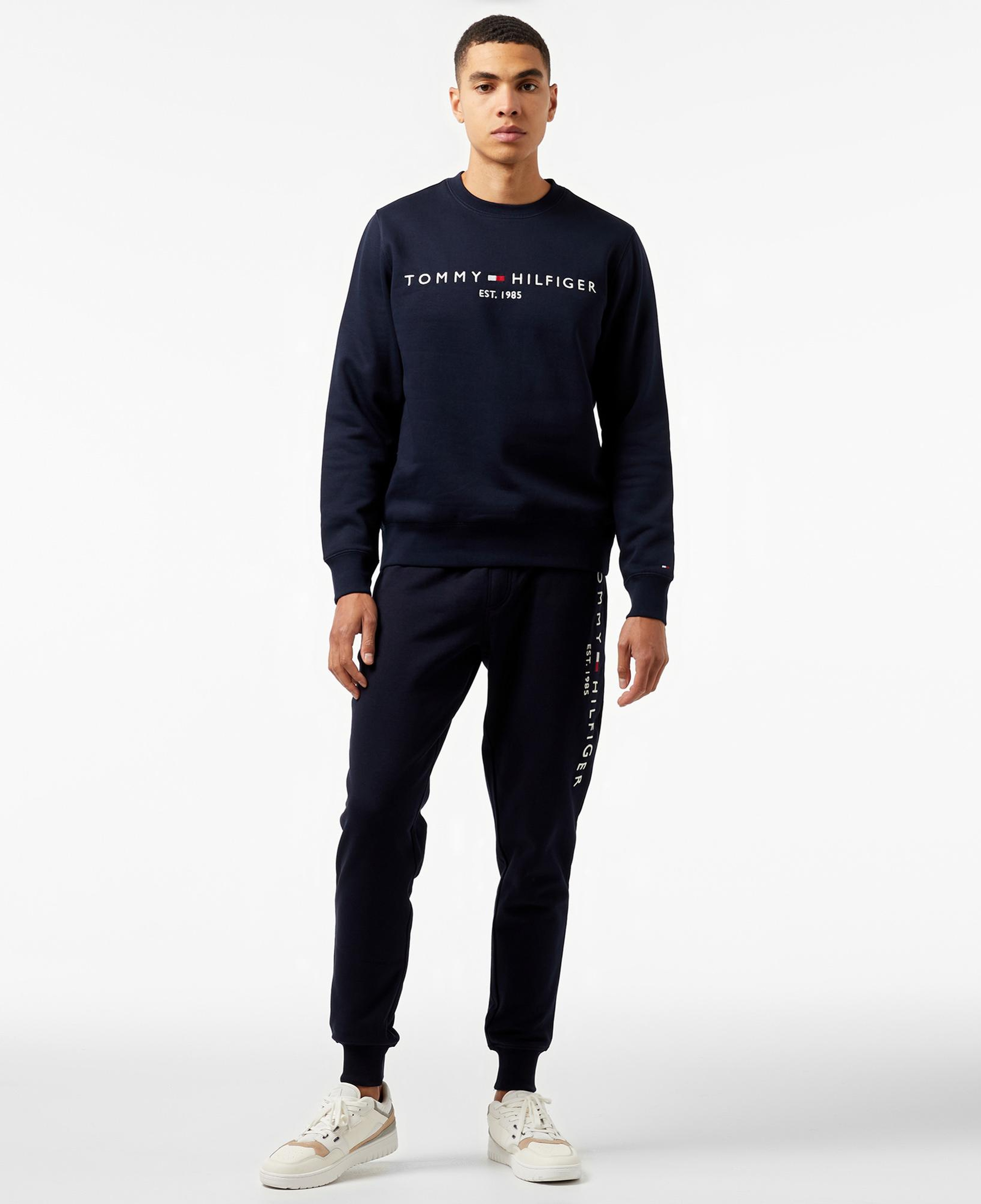 Tommy Hilfiger Tommy Logo Erkek Lacivert Sweatshirt