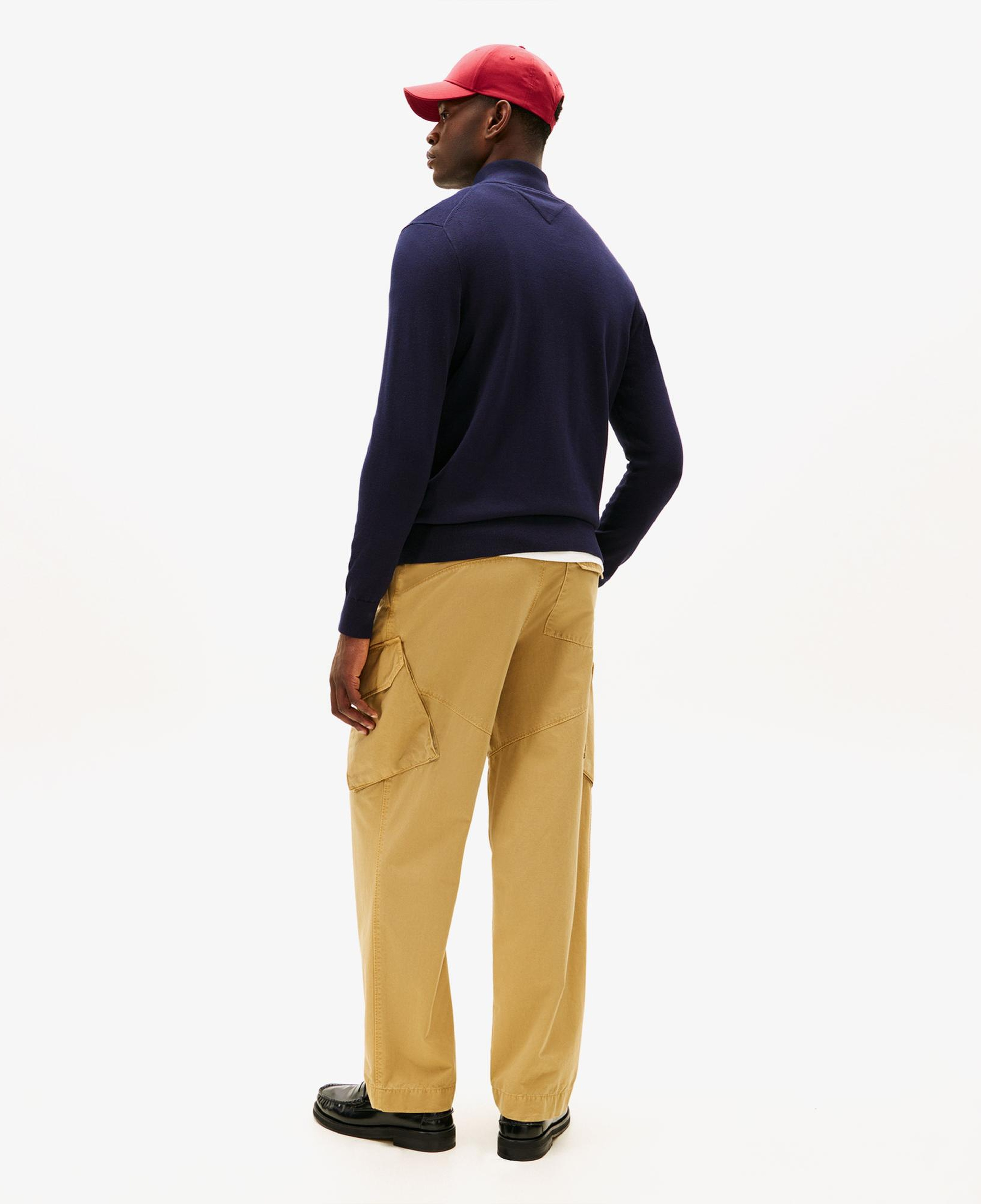 Tommy Hilfiger Essential Cotton Zip Erkek Lacivert Triko Hırka