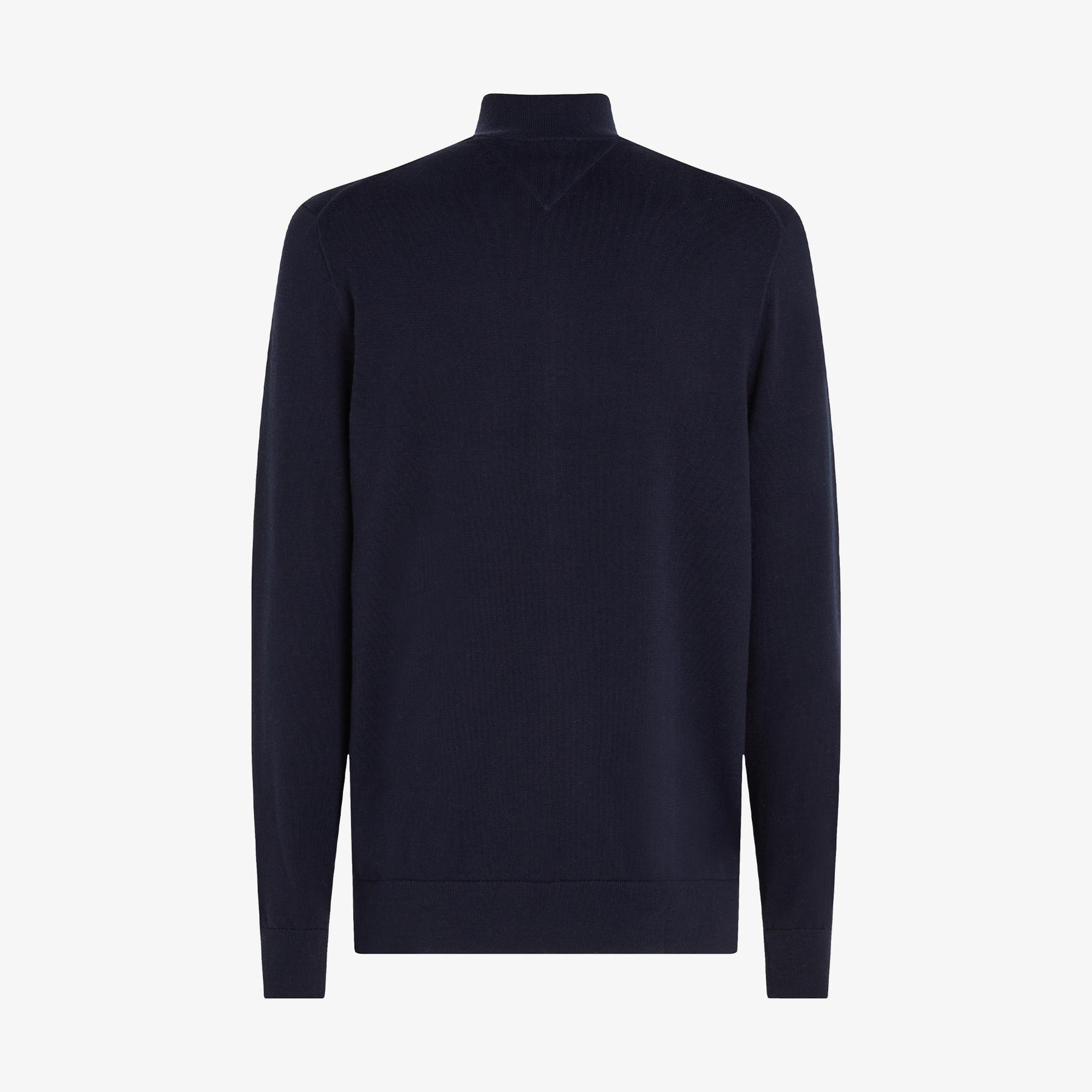 Tommy Hilfiger Essential Cotton Zip Erkek Lacivert Triko Hırka