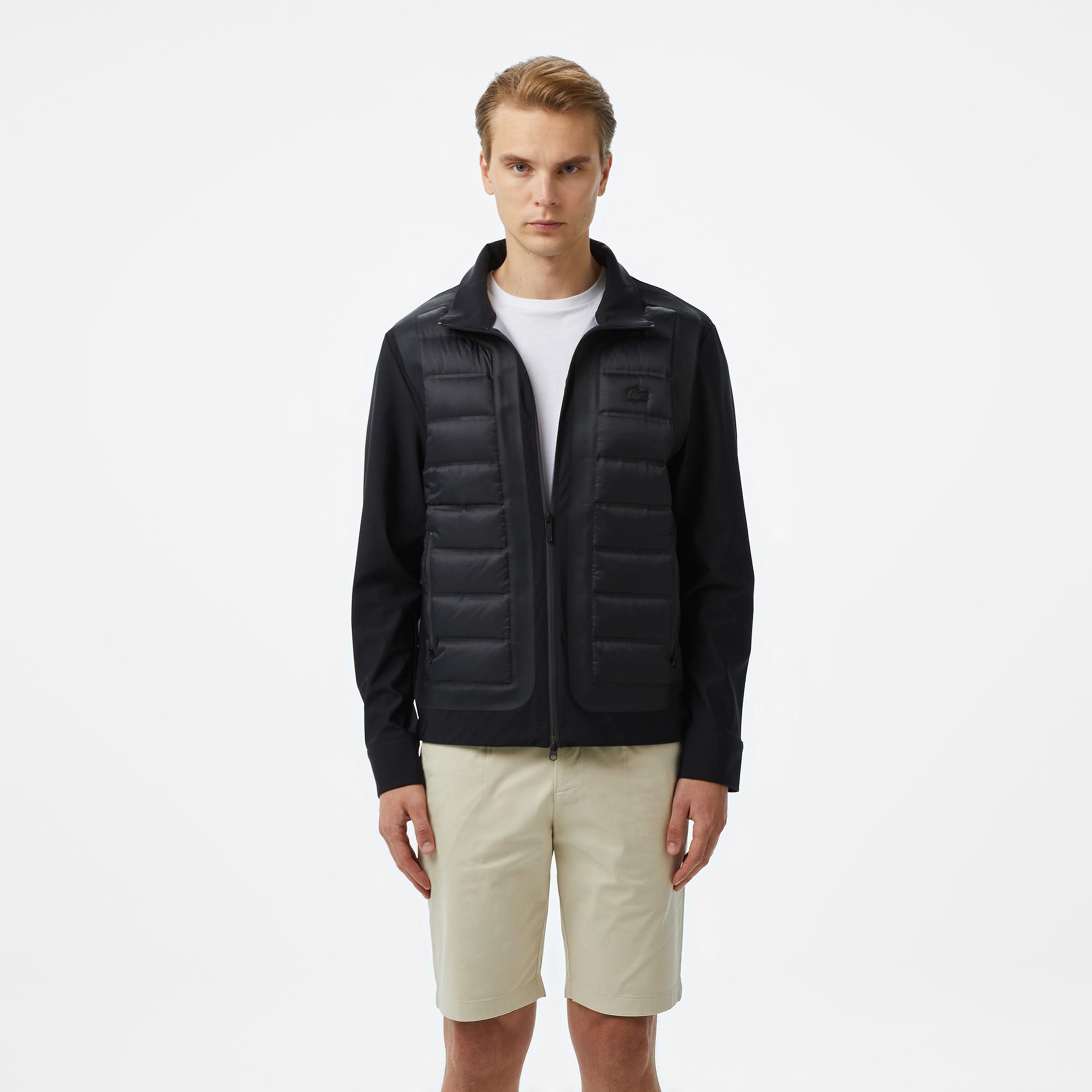 Lacoste Erkek Dik Yaka Kapitone Siyah Mont