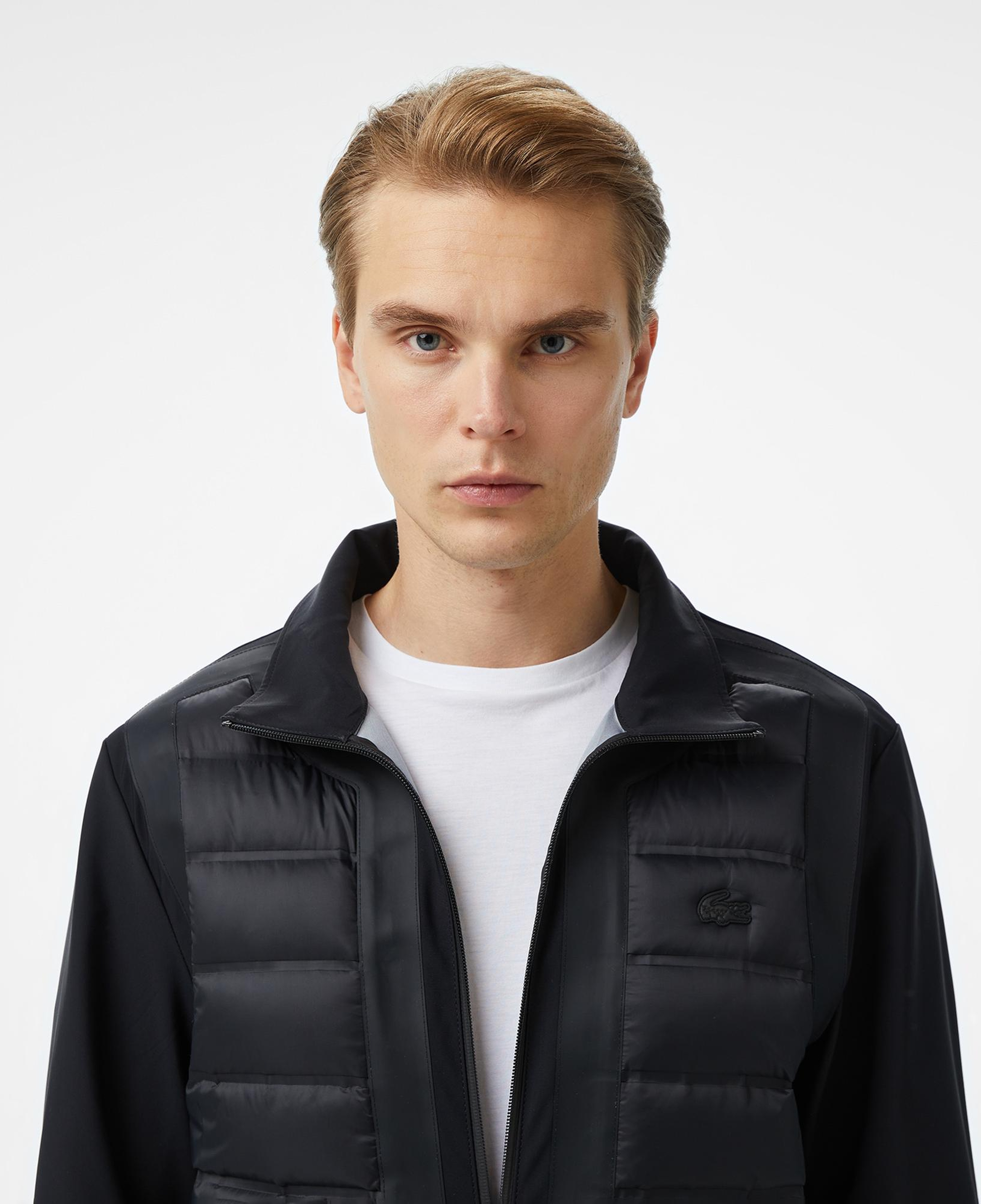 Lacoste Erkek Dik Yaka Kapitone Siyah Mont