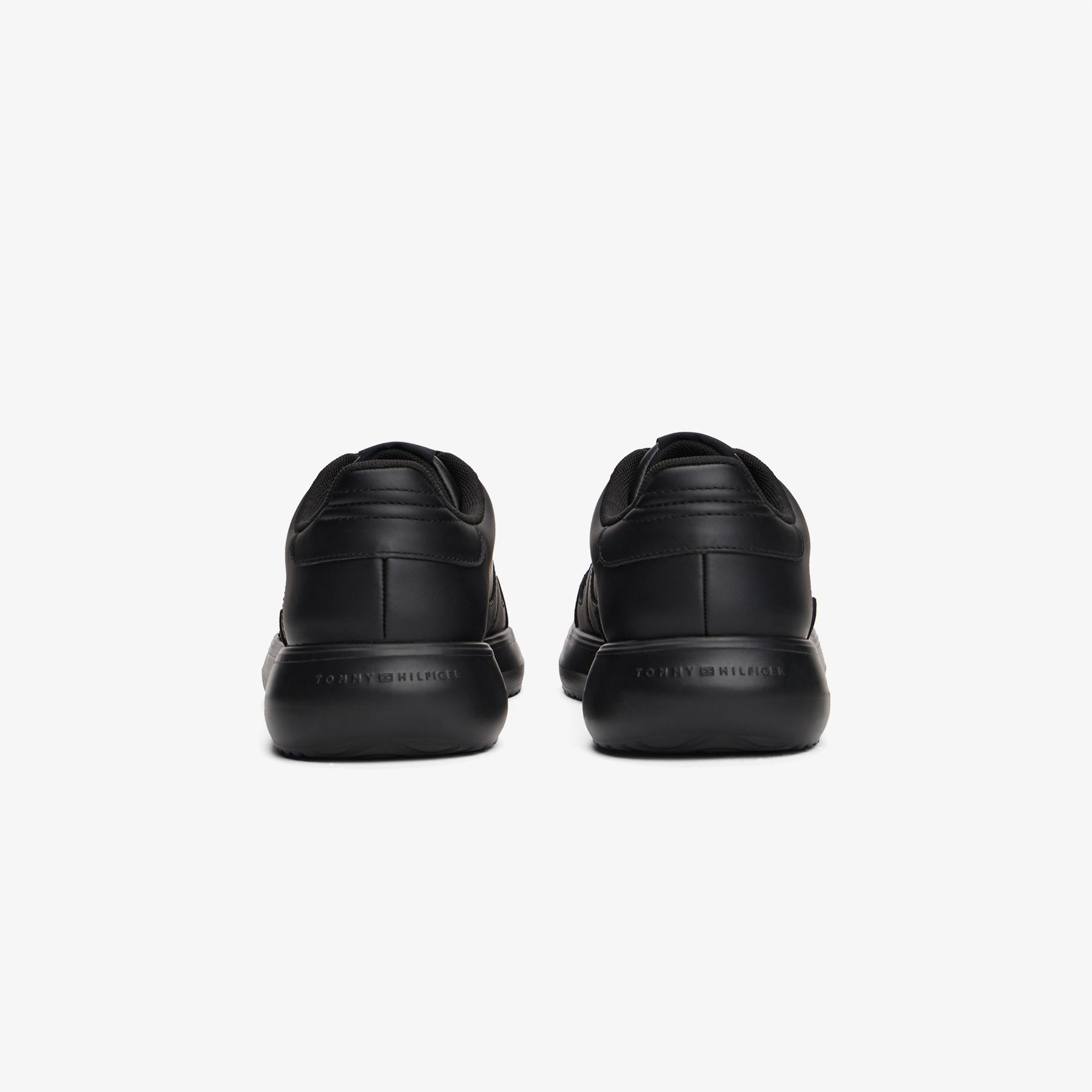 Tommy Hilfiger Modern Lightcup Leather Erkek Siyah Sneaker