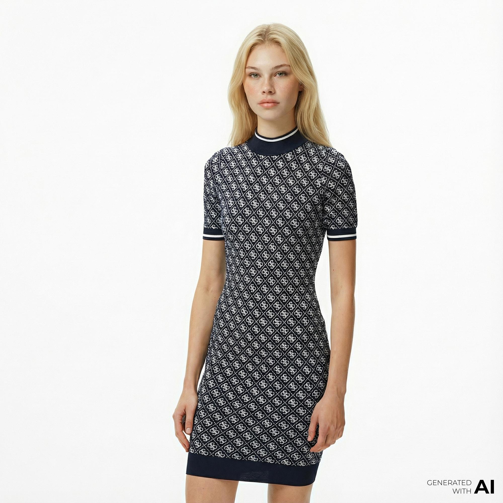 Guess Lise Kadın Mavi Elbise