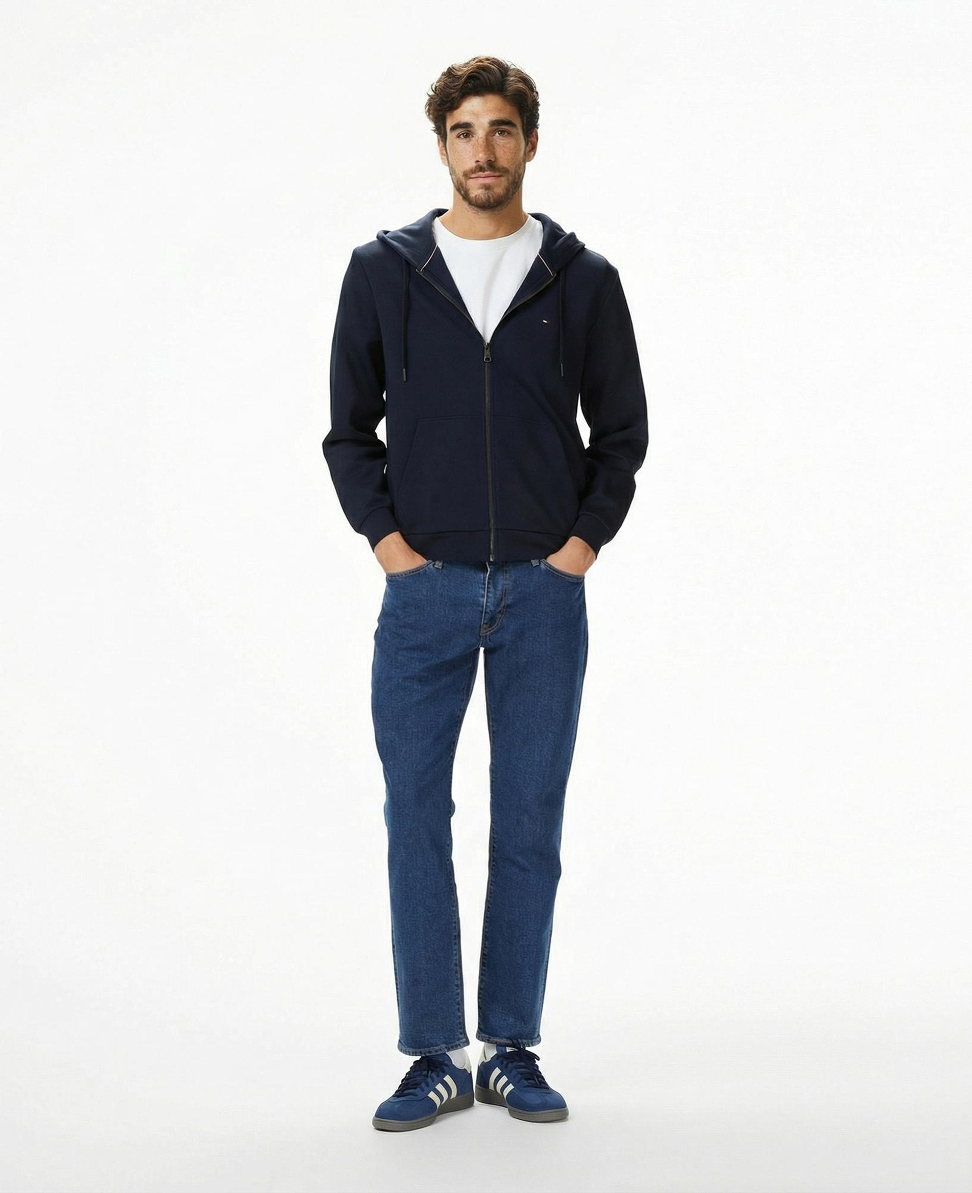 Tommy Hilfiger Essential İntechno Through Erkek Lacivert Kapüşonlu Ceket