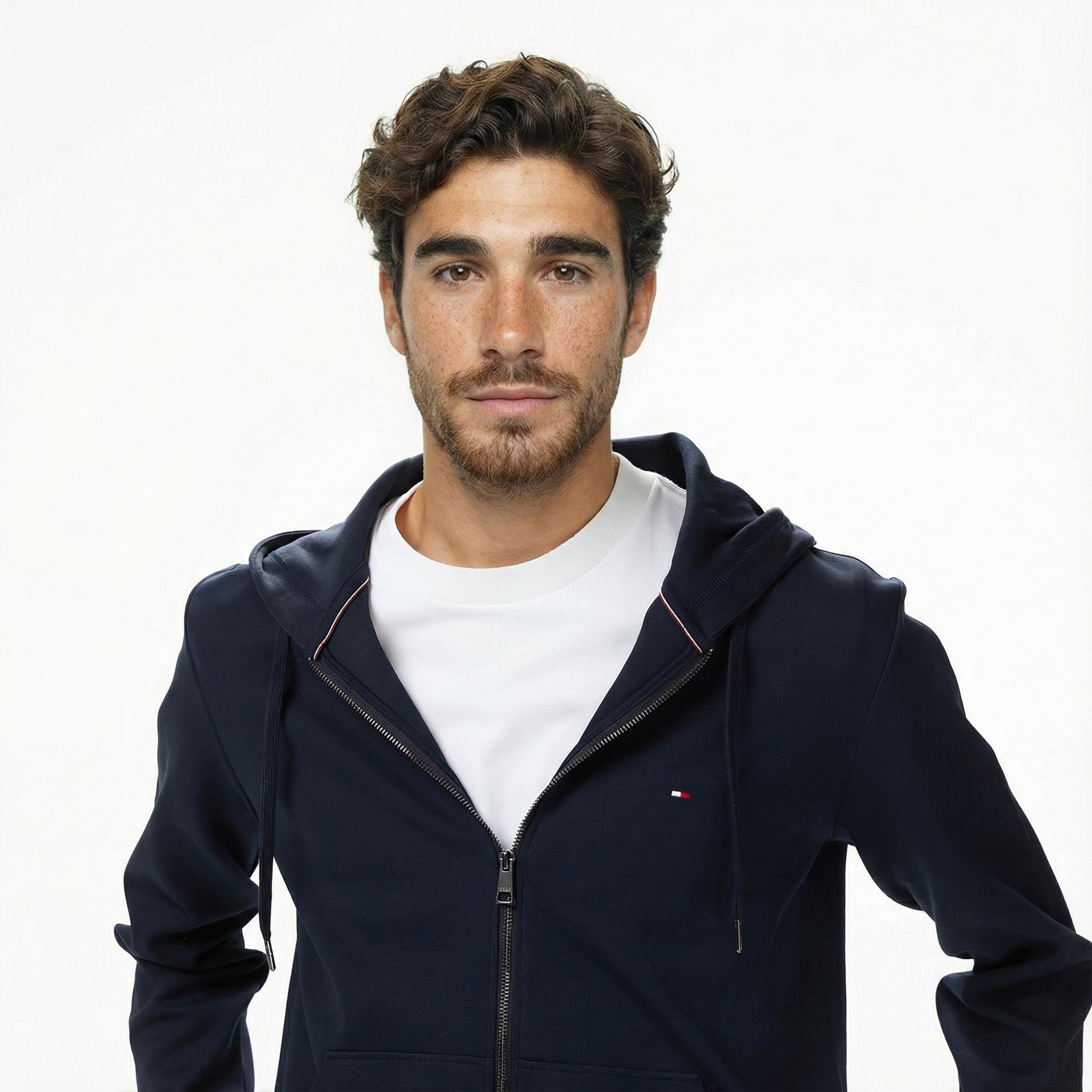 Tommy Hilfiger Essential İntechno Through Erkek Lacivert Kapüşonlu Ceket