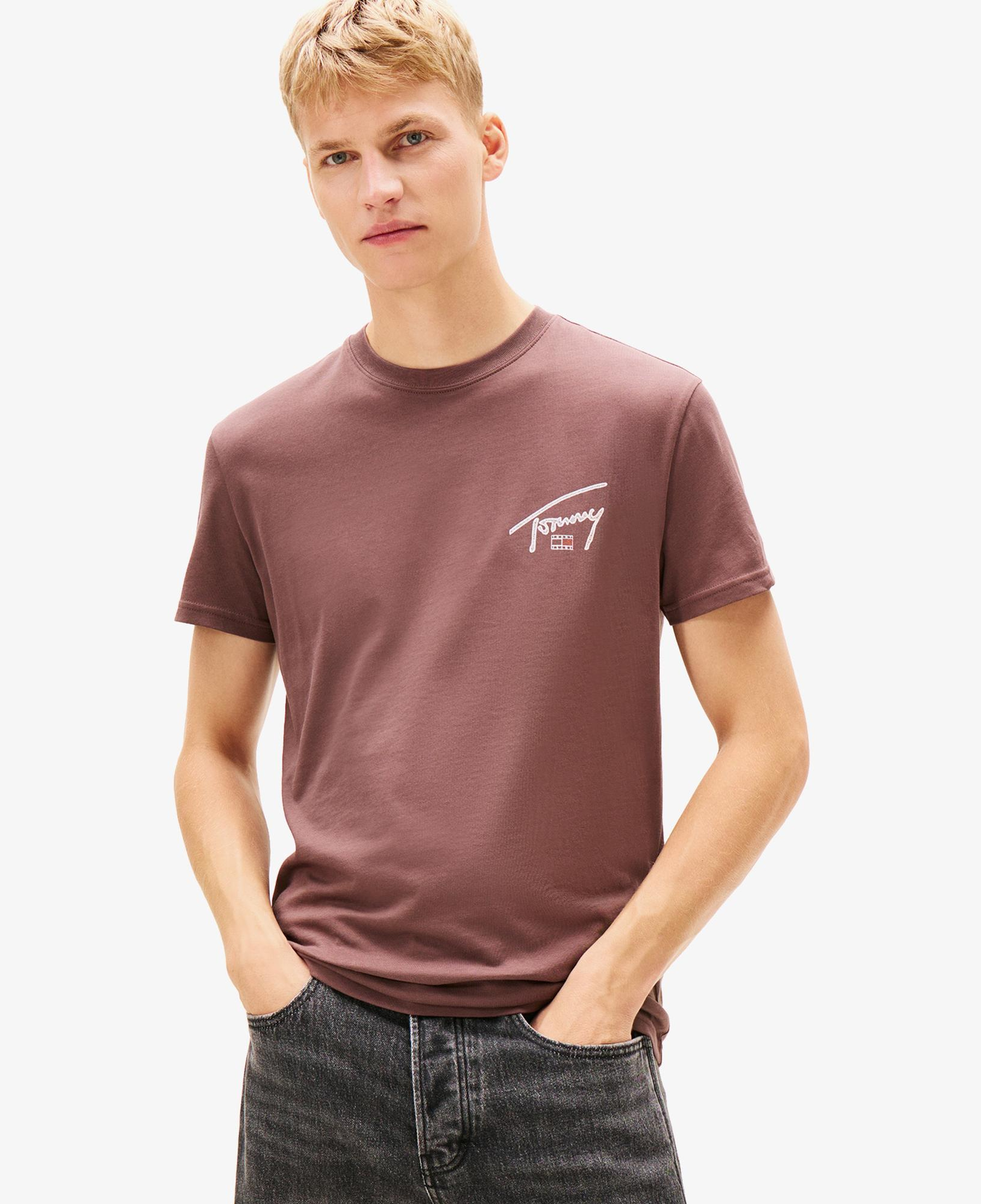 Tommy Hilfiger Signature Erkek Kahverengi T-Shirt