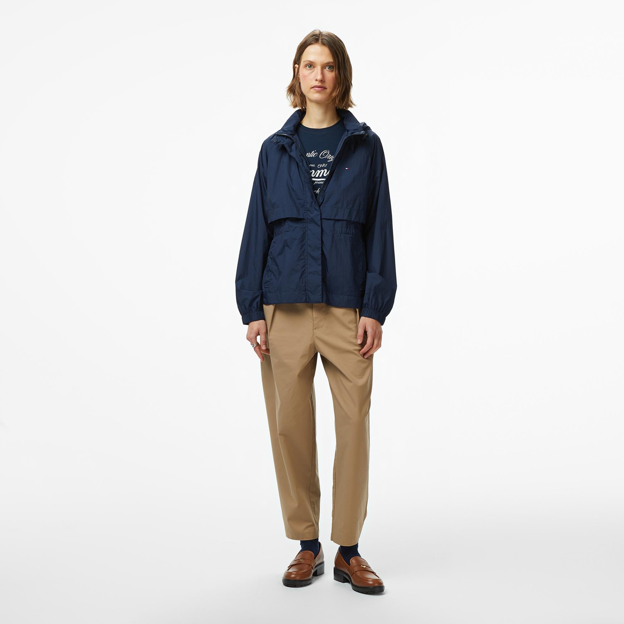 Tommy Hilfiger Nylon Packable Kadın Lacivert Ceket