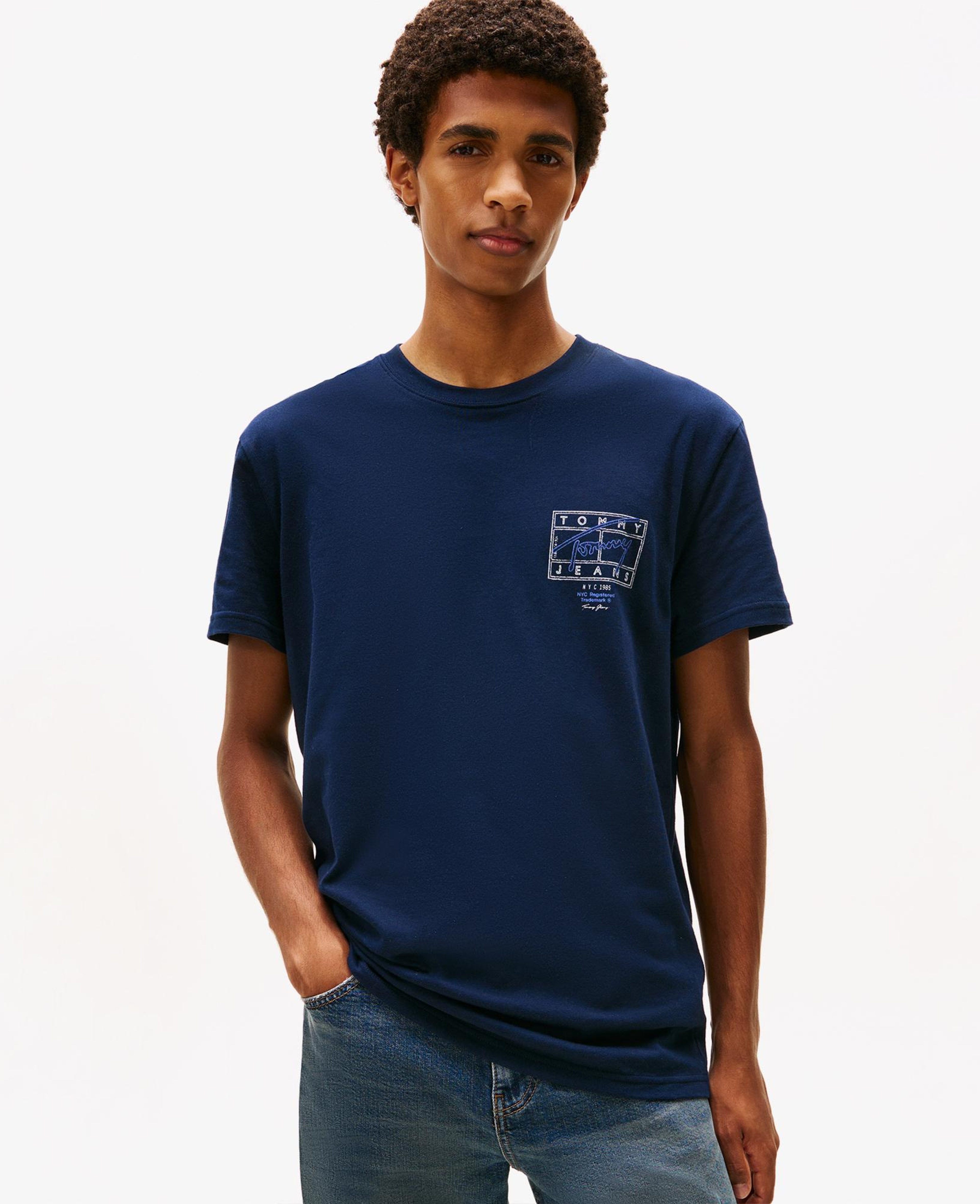 Tommy Hilfiger Signature Erkek Lacivert T-Shirt