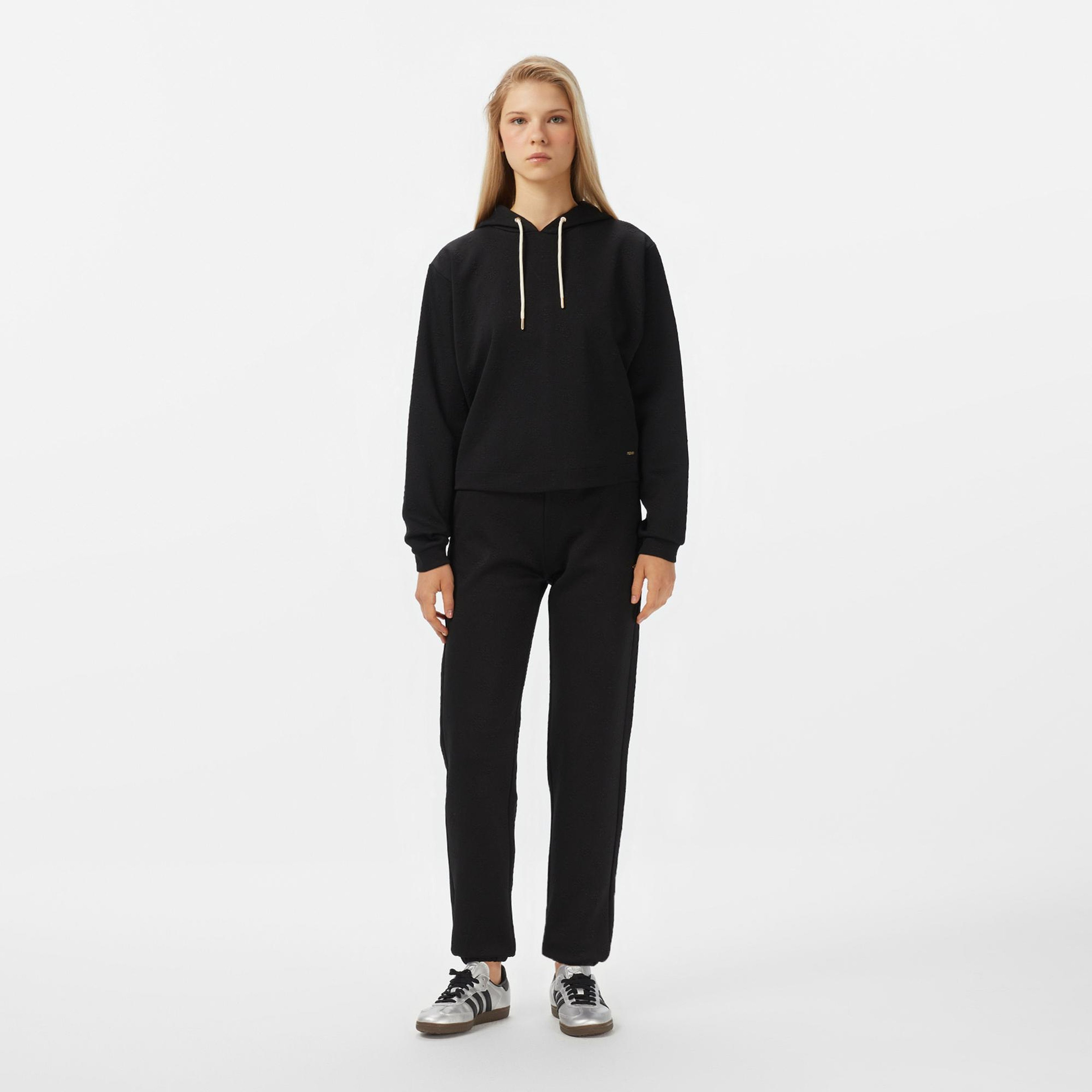 Guess Peony Kadın Siyah Hoodie