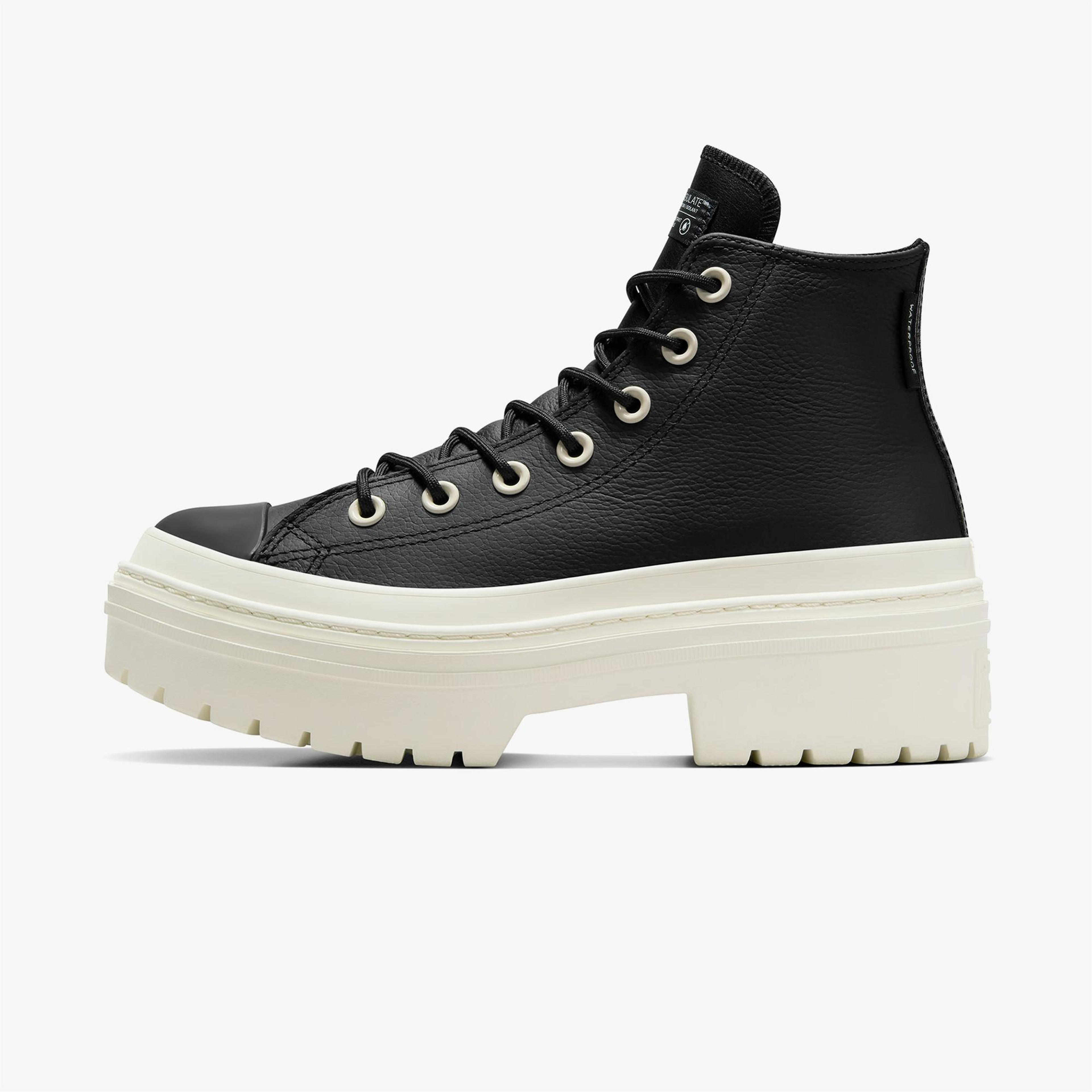 Converse Chuck Taylor All Star Lugged Heel Kadın Siyah Deri Platform Bot