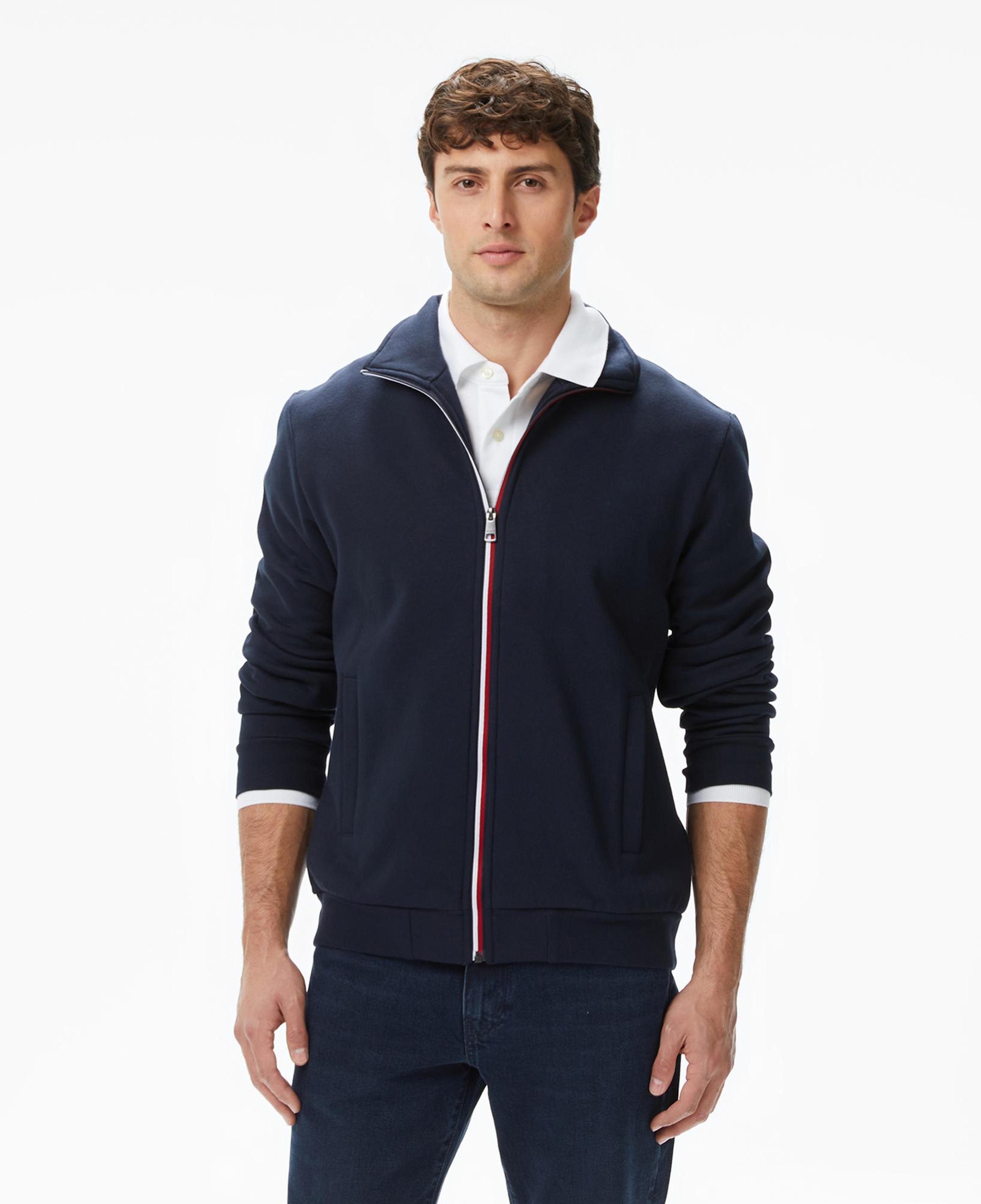 Tommy Hilfiger Global Stripe Through Erkek Lacivert Sweatshirt