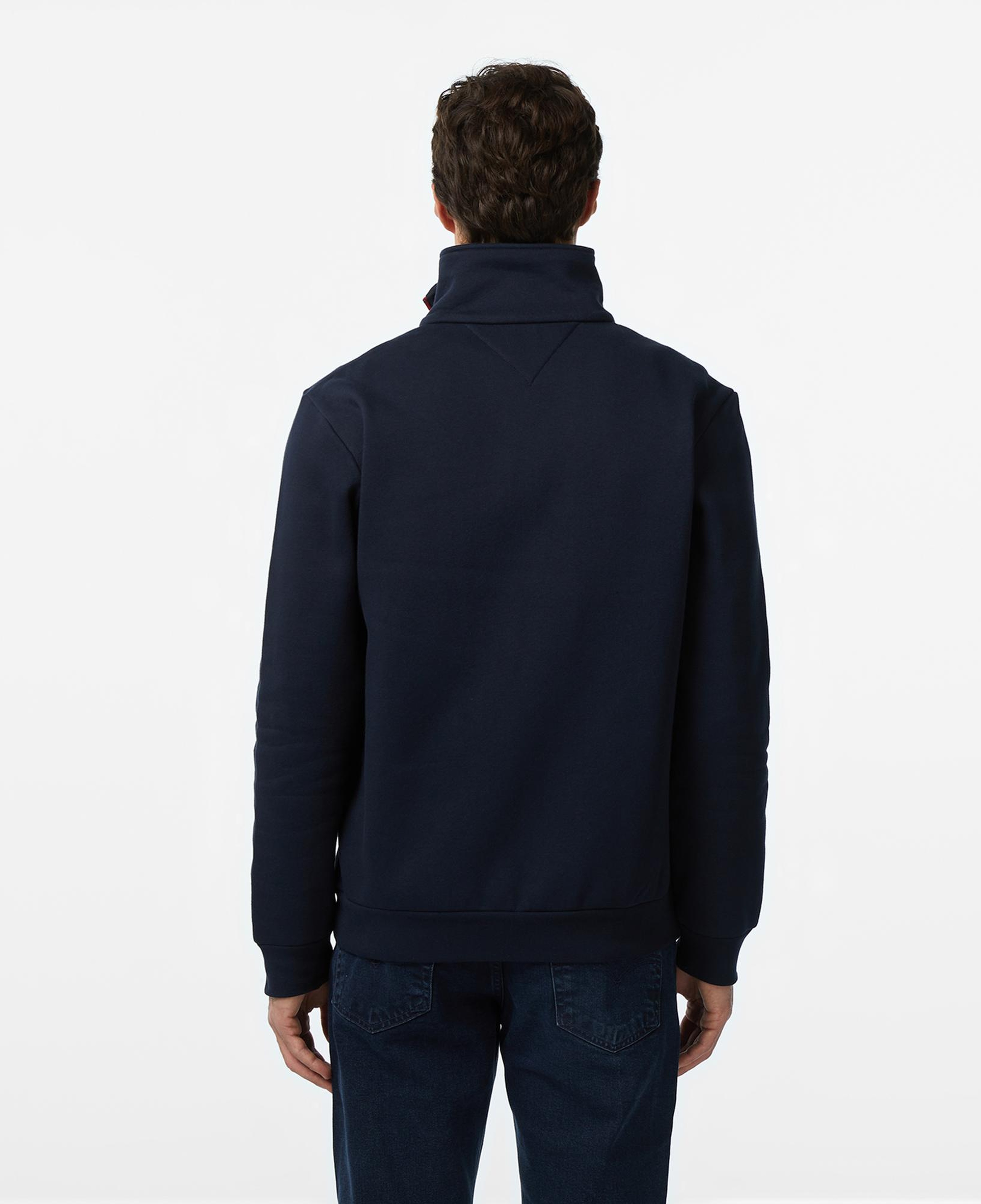 Tommy Hilfiger Global Stripe Through Erkek Lacivert Sweatshirt