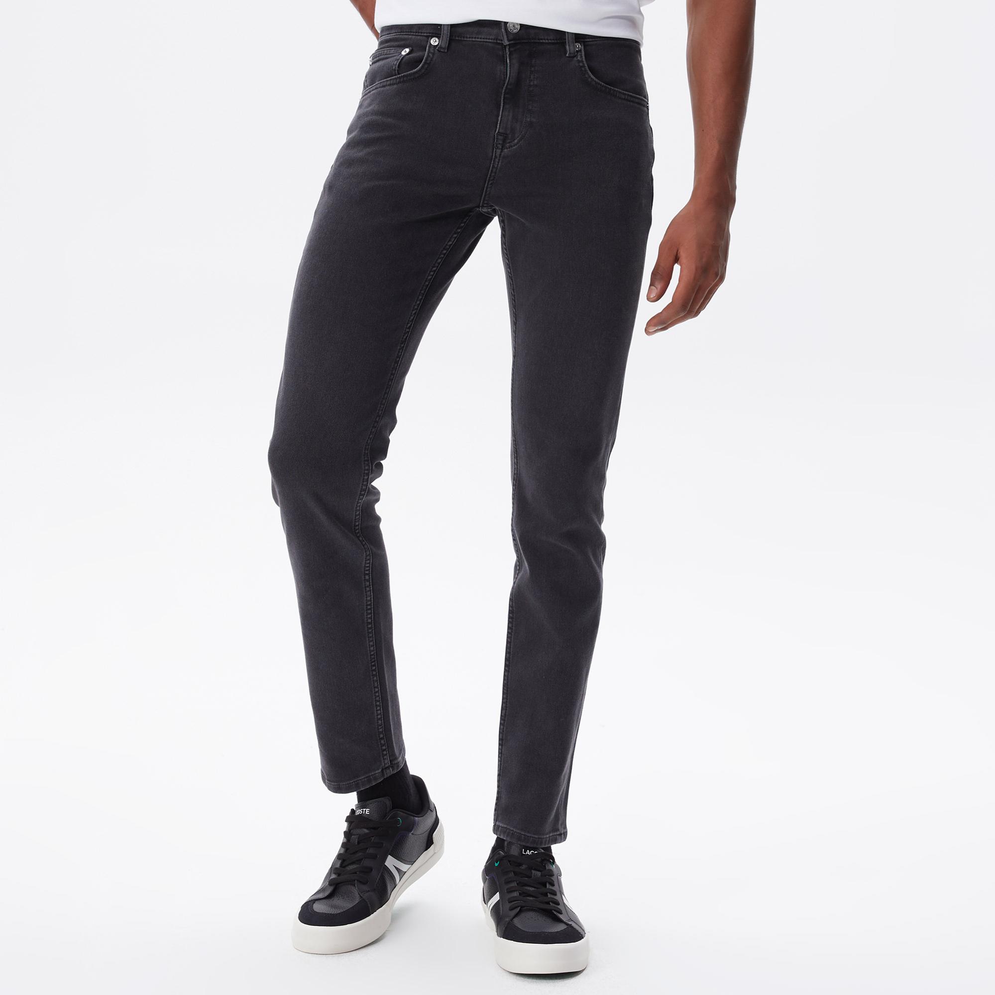 Lacoste Erkek Slim Fit Gri Jean Pantolon