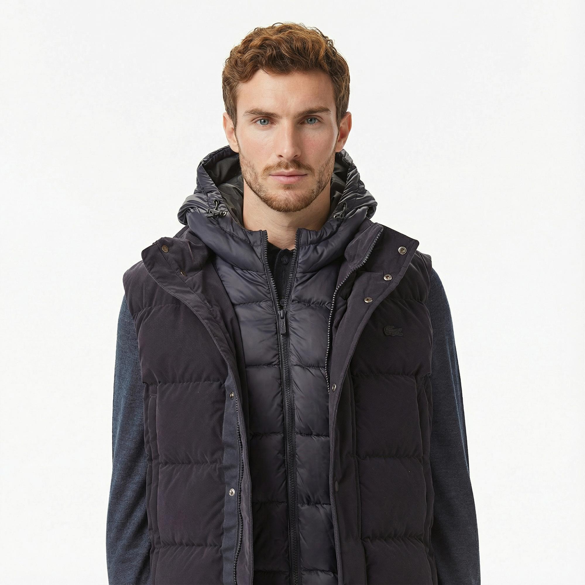 Lacoste Erkek Kapüşonlu Lacivert Yelek