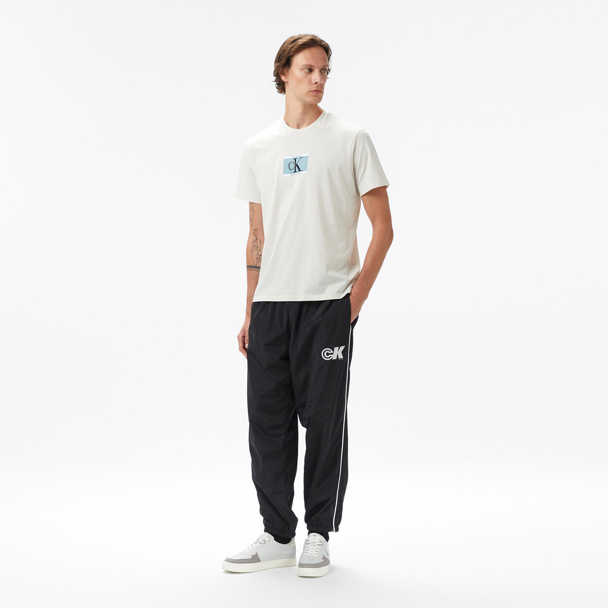 Calvin Klein Nylon Drawstring Straight Jogger Erkek Siyah Eşofman Altı