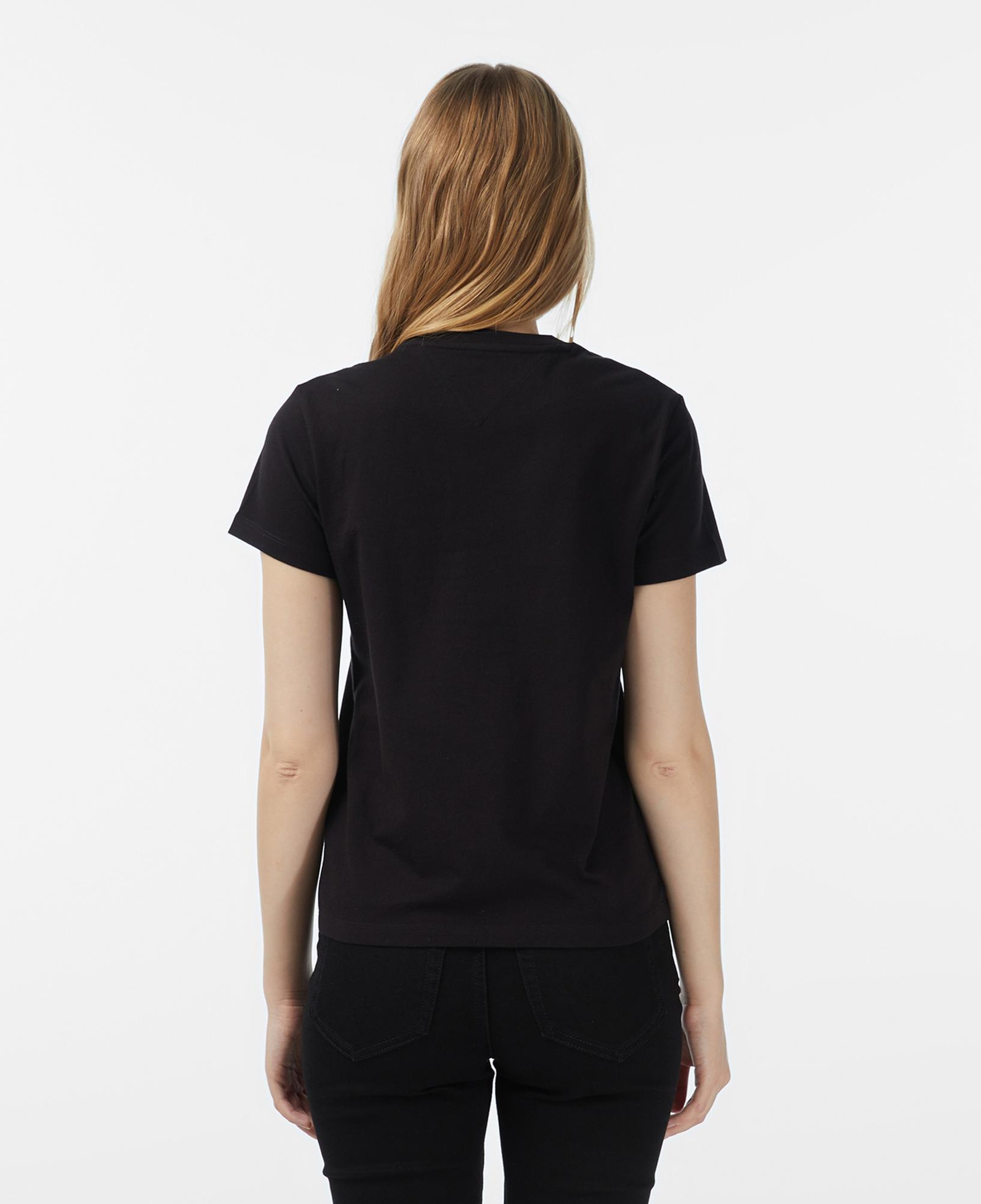 Tommy Jeans Regular Party Flag Kadın Siyah T-Shirt