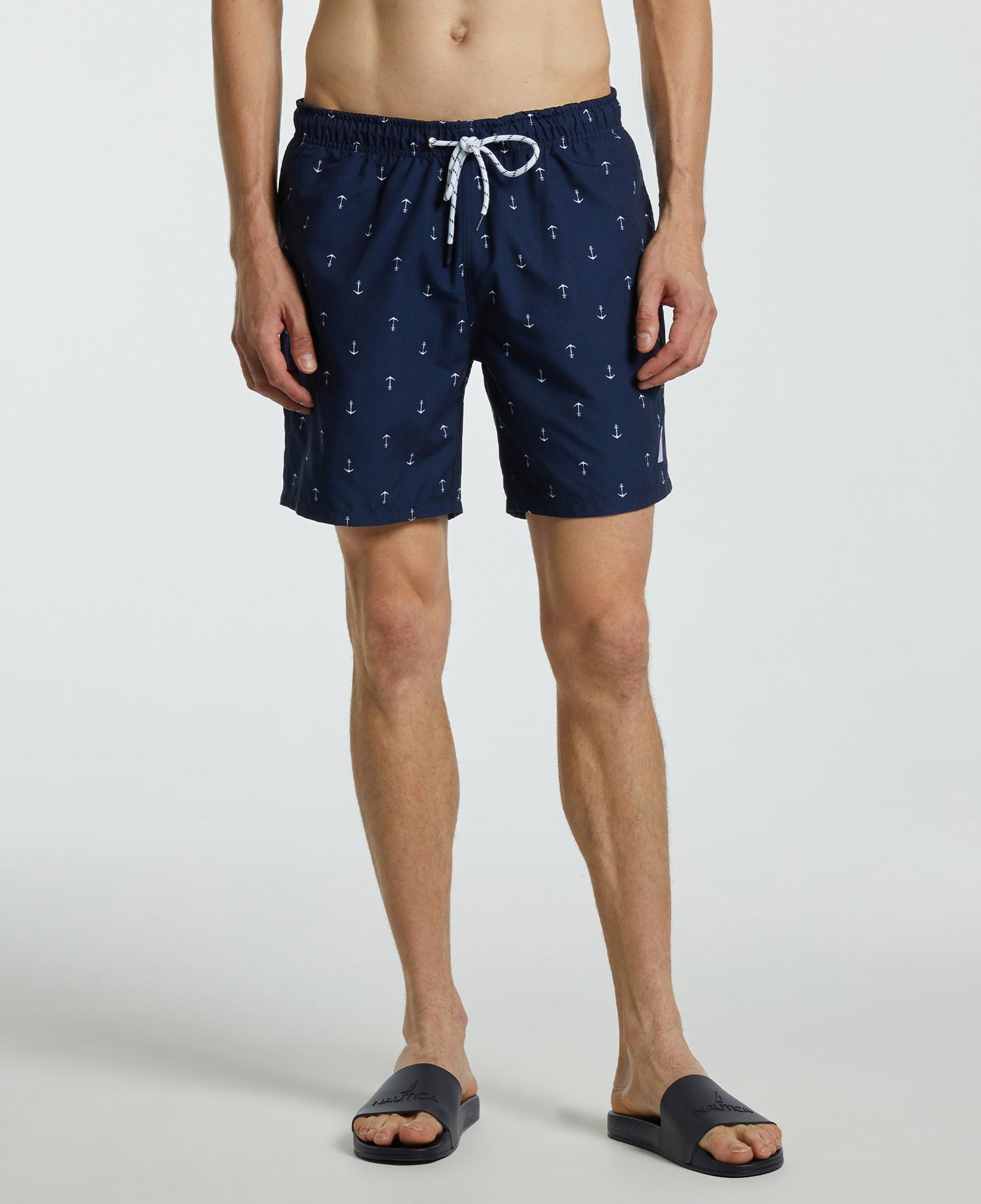Nautica Erkek Lacivert Desenli Deniz Şortu