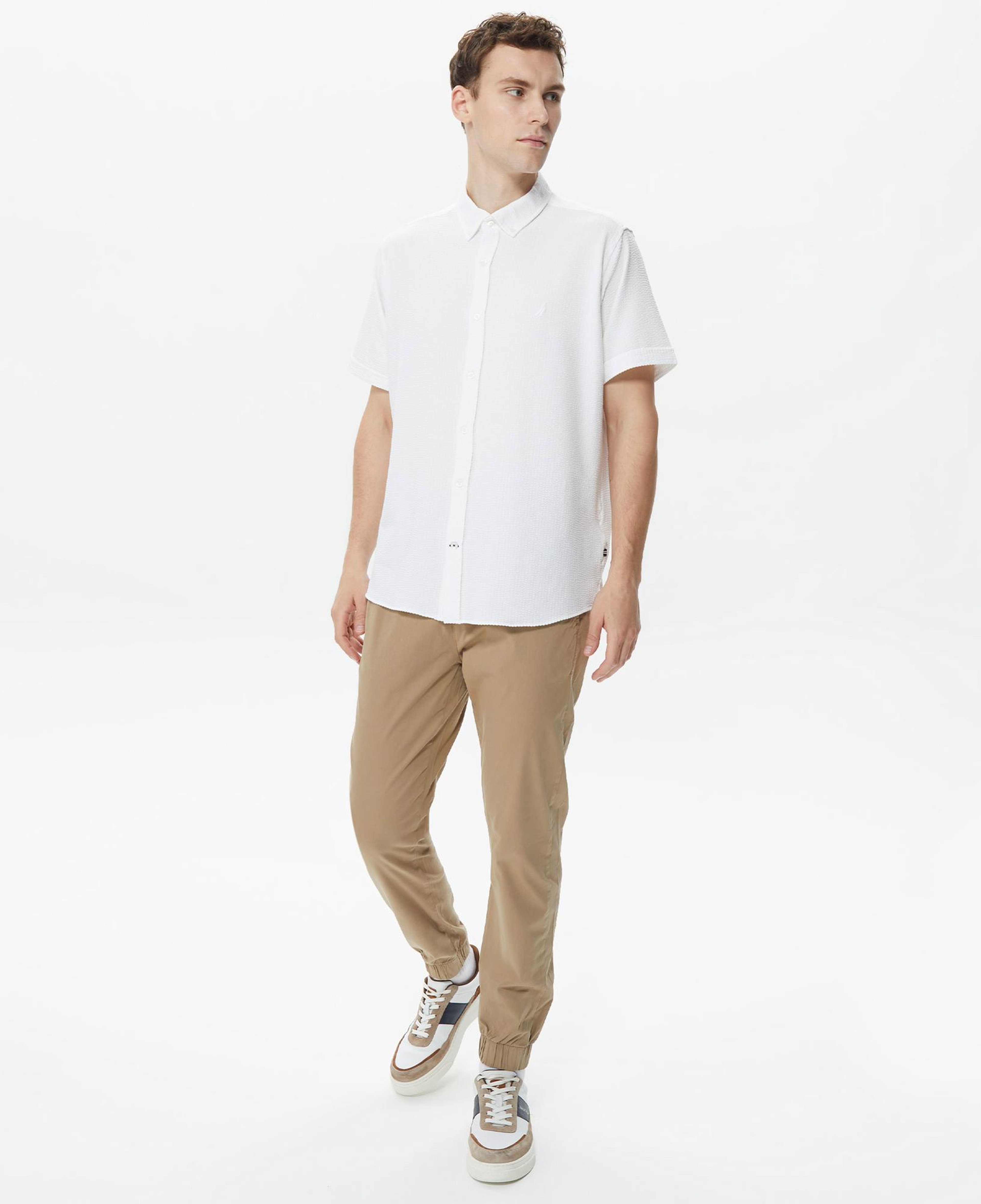 Nautica Erkek Beyaz Classic Fit Kısa Kollu Gömlek