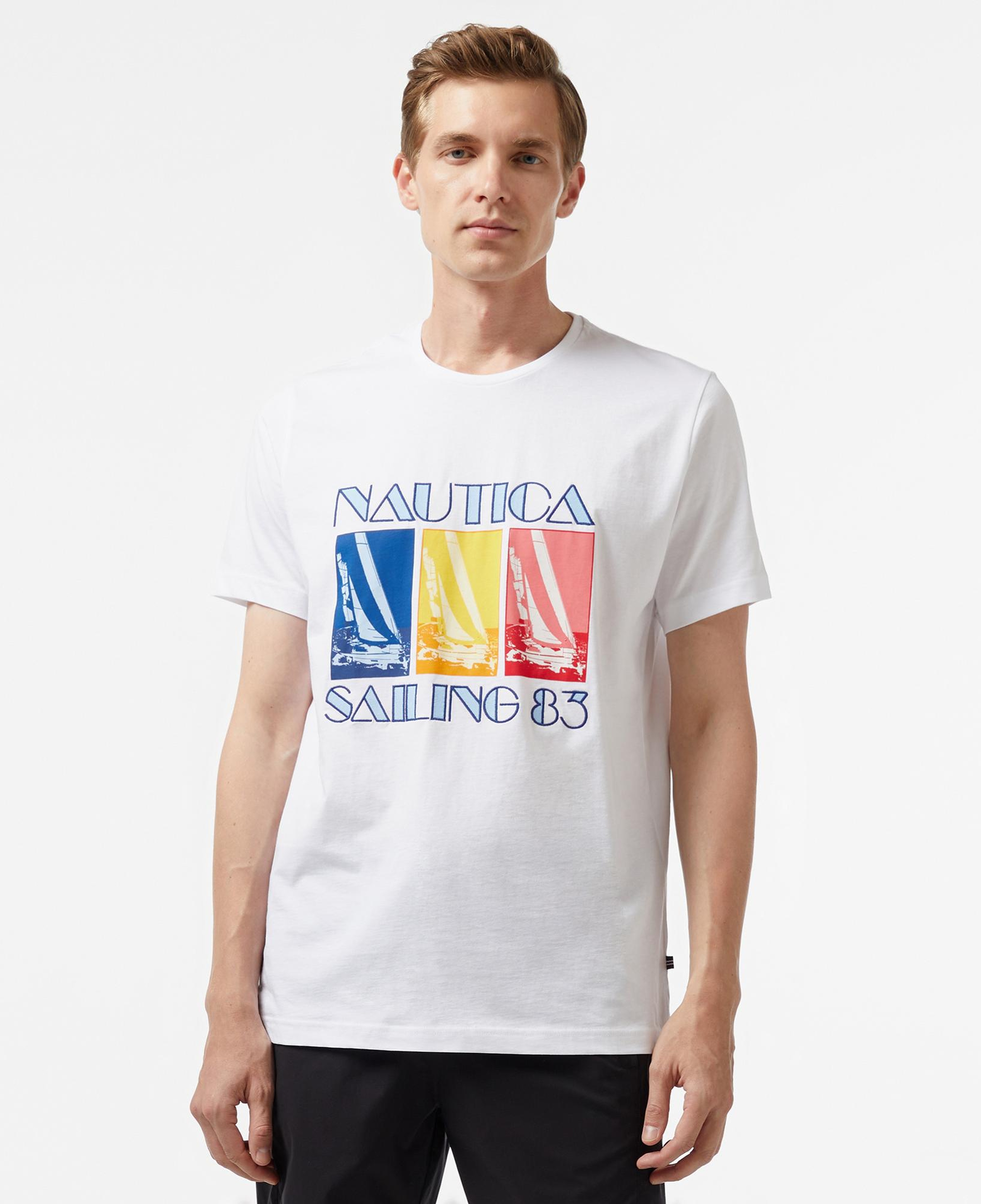 Nautica Erkek Beyaz Standart T-Shirt