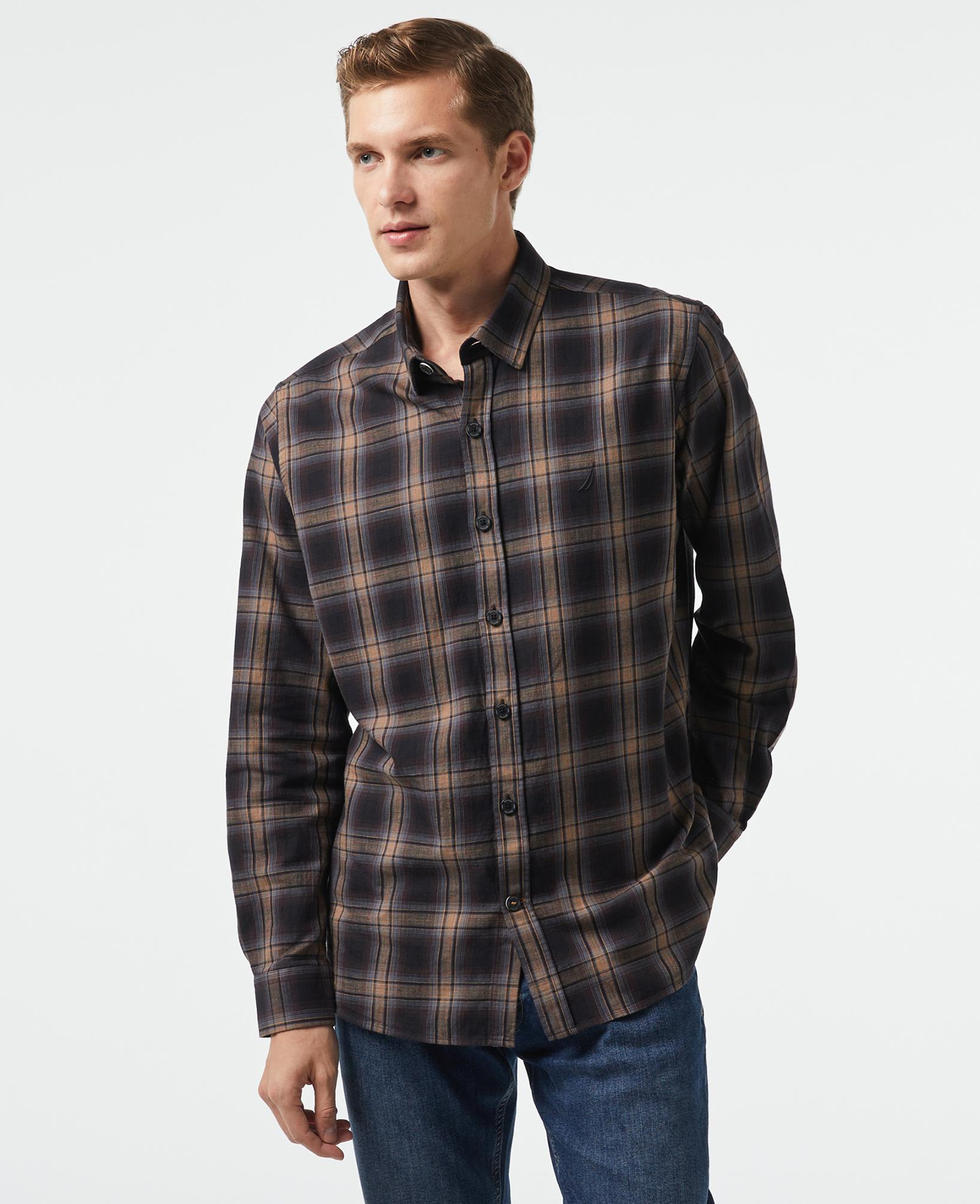 Nautica Erkek Kahverengi Classic Fit Gömlek