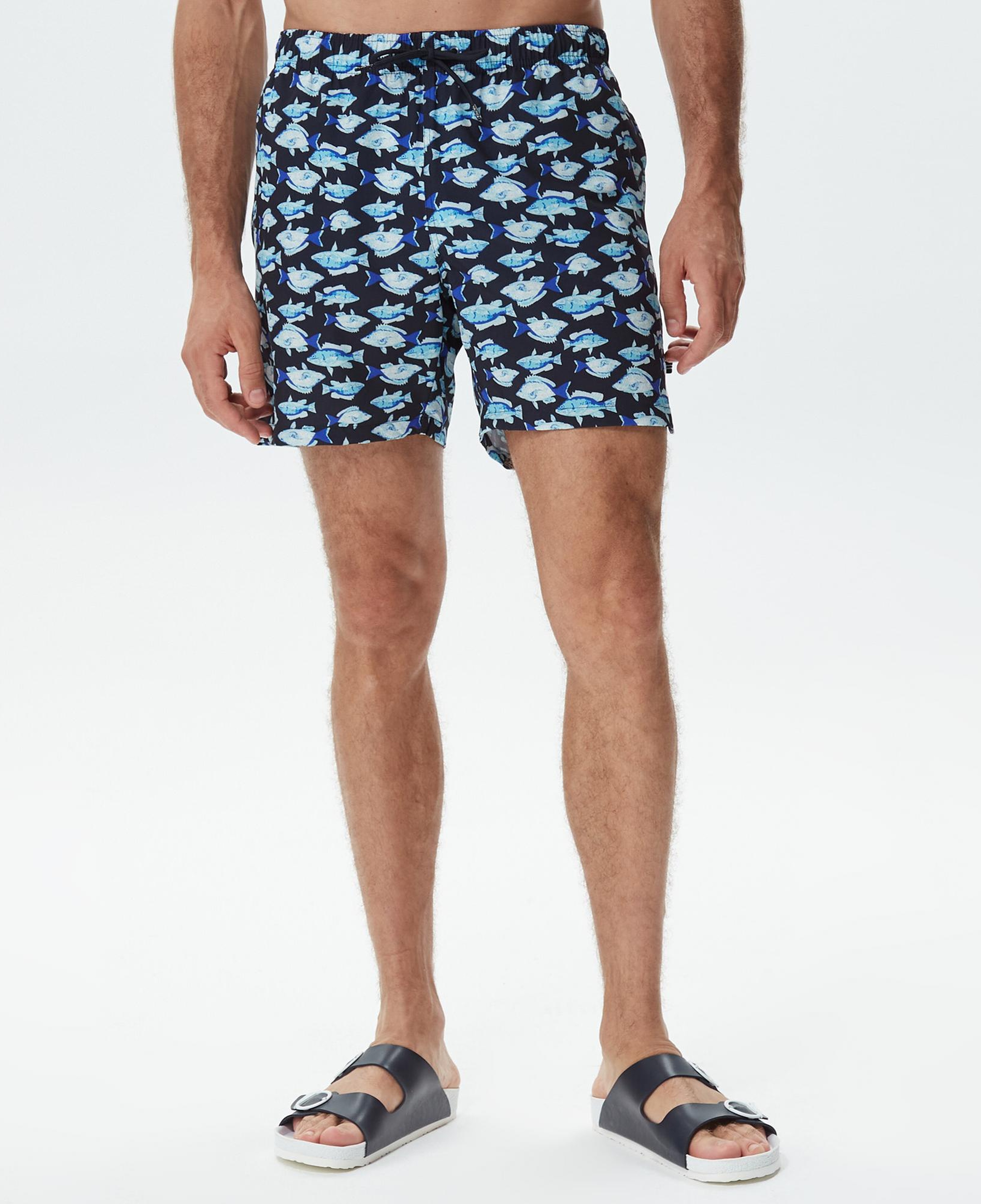 Nautica Erkek Lacivert Baskılı Deniz Şortu