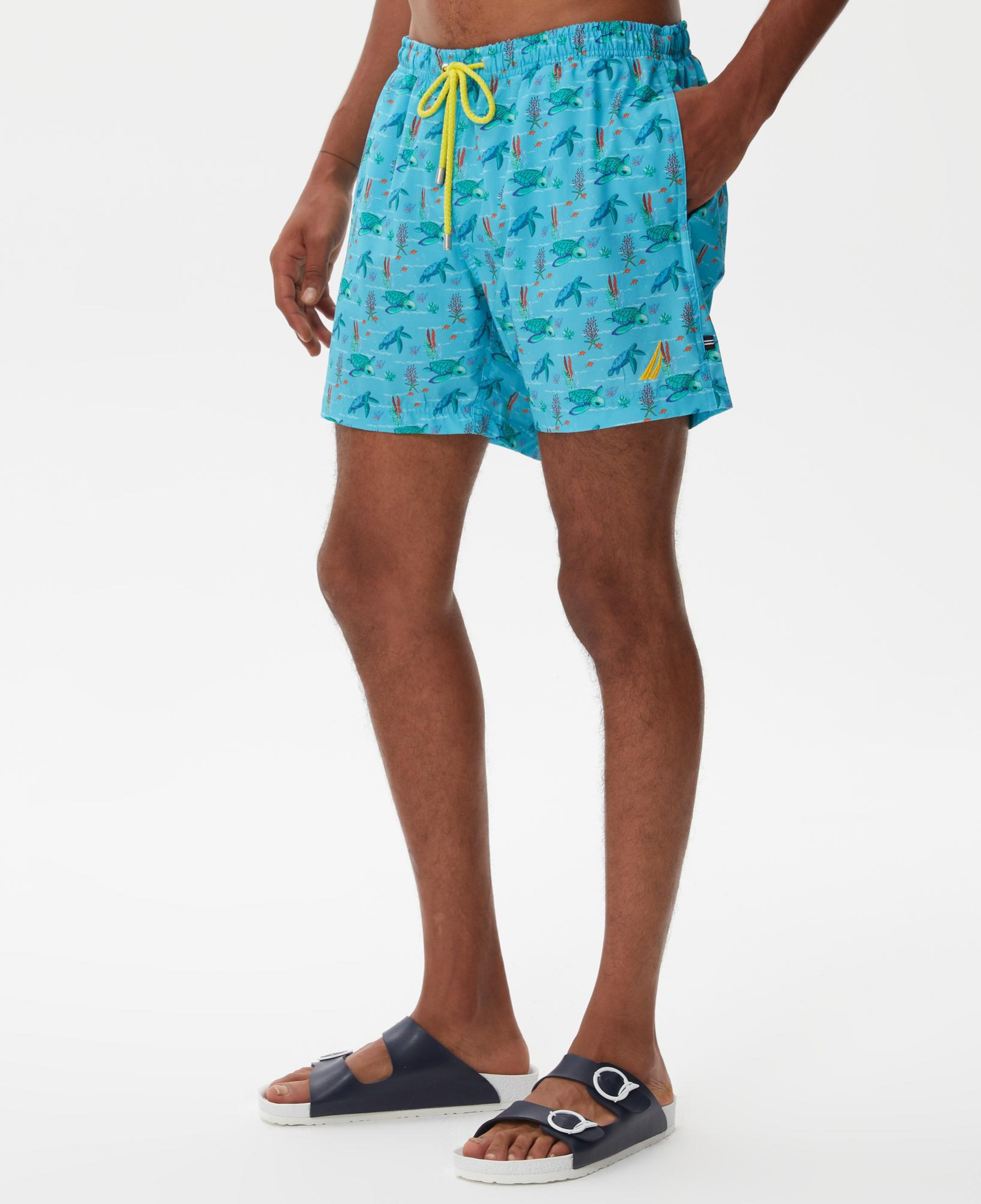 Nautica Erkek Mavi Baskılı Deniz Şortu