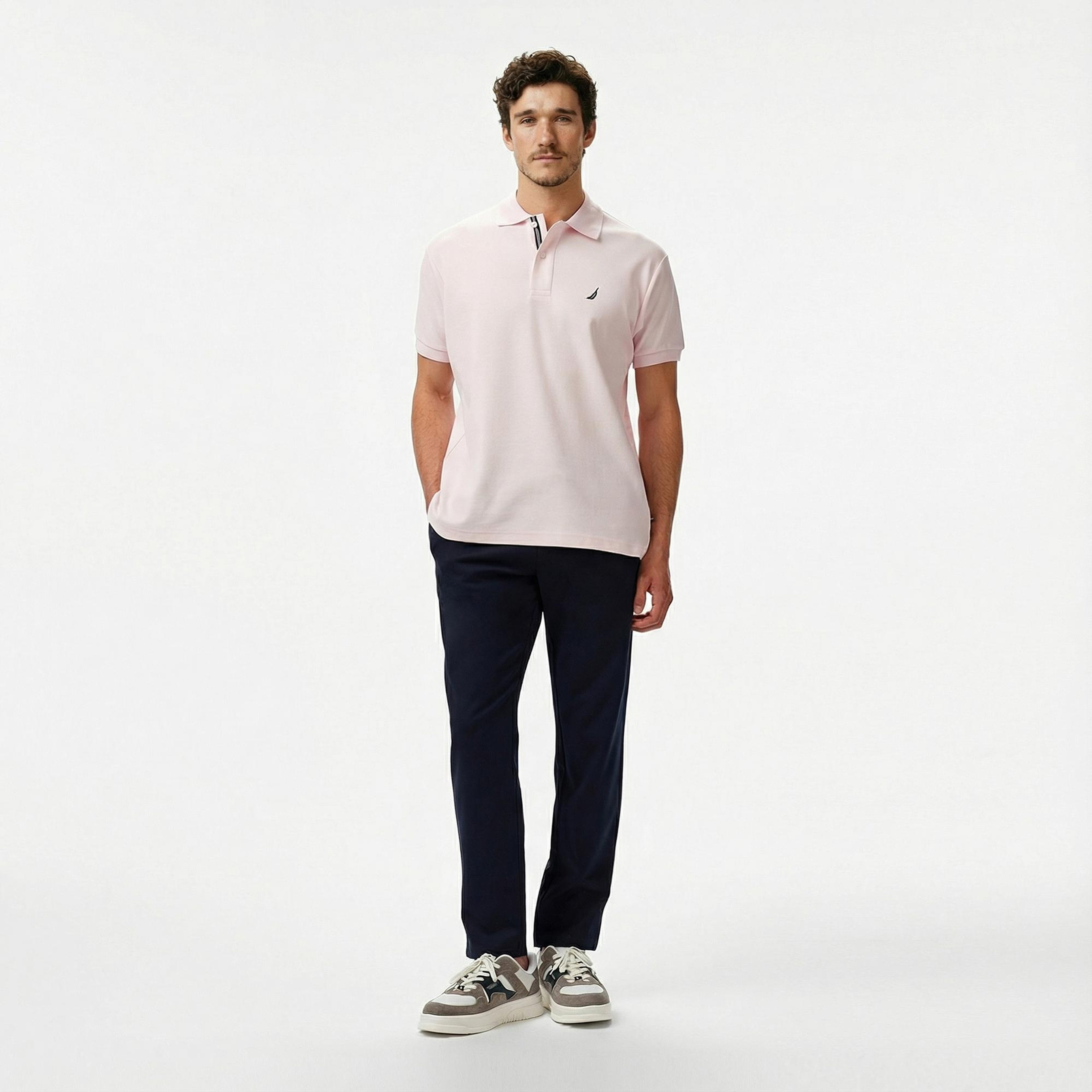 Nautica Erkek Pembe Classic Fit Polo Yaka T-Shirt