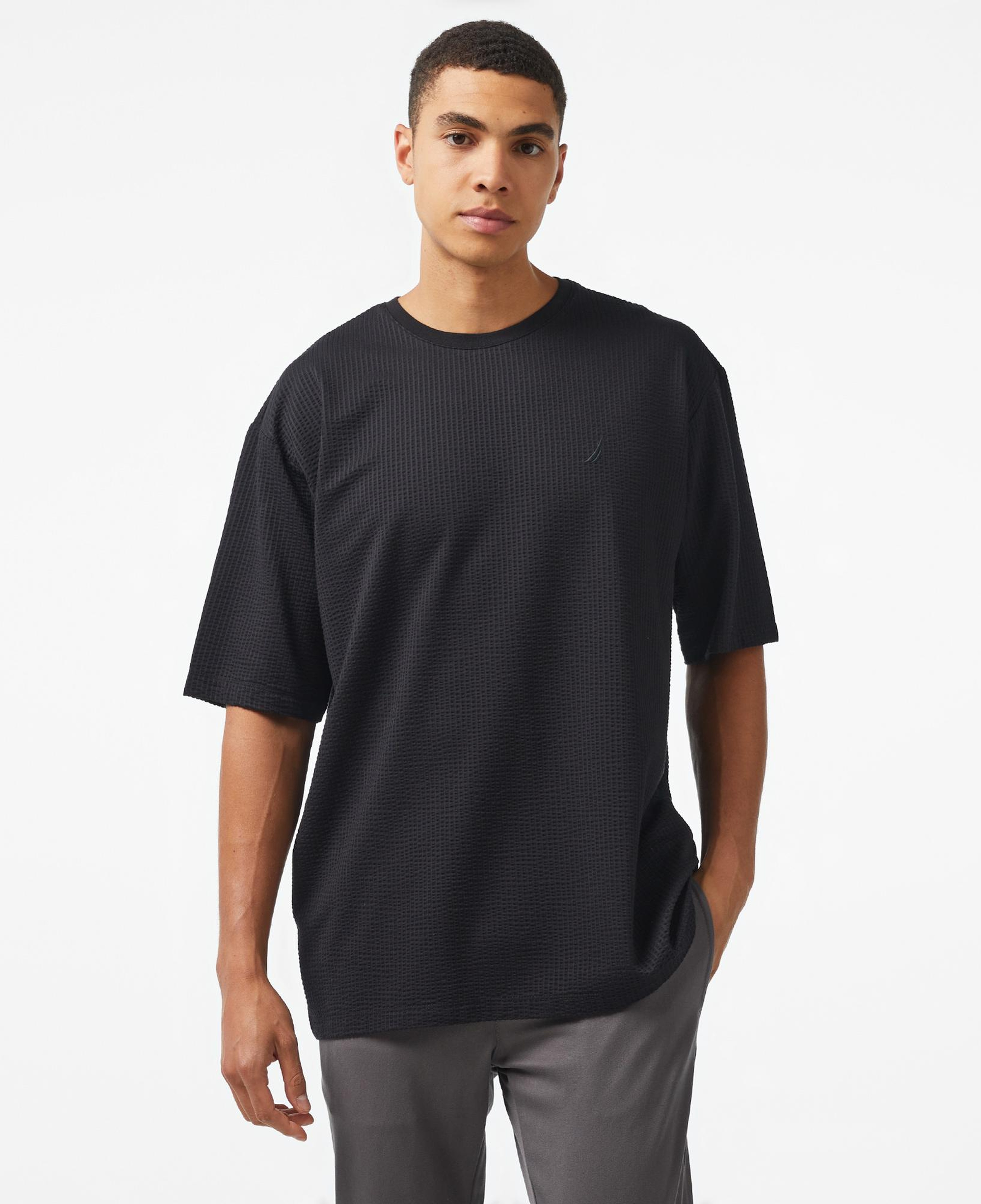 Nautica Erkek Siyah Oversize T-Shirt