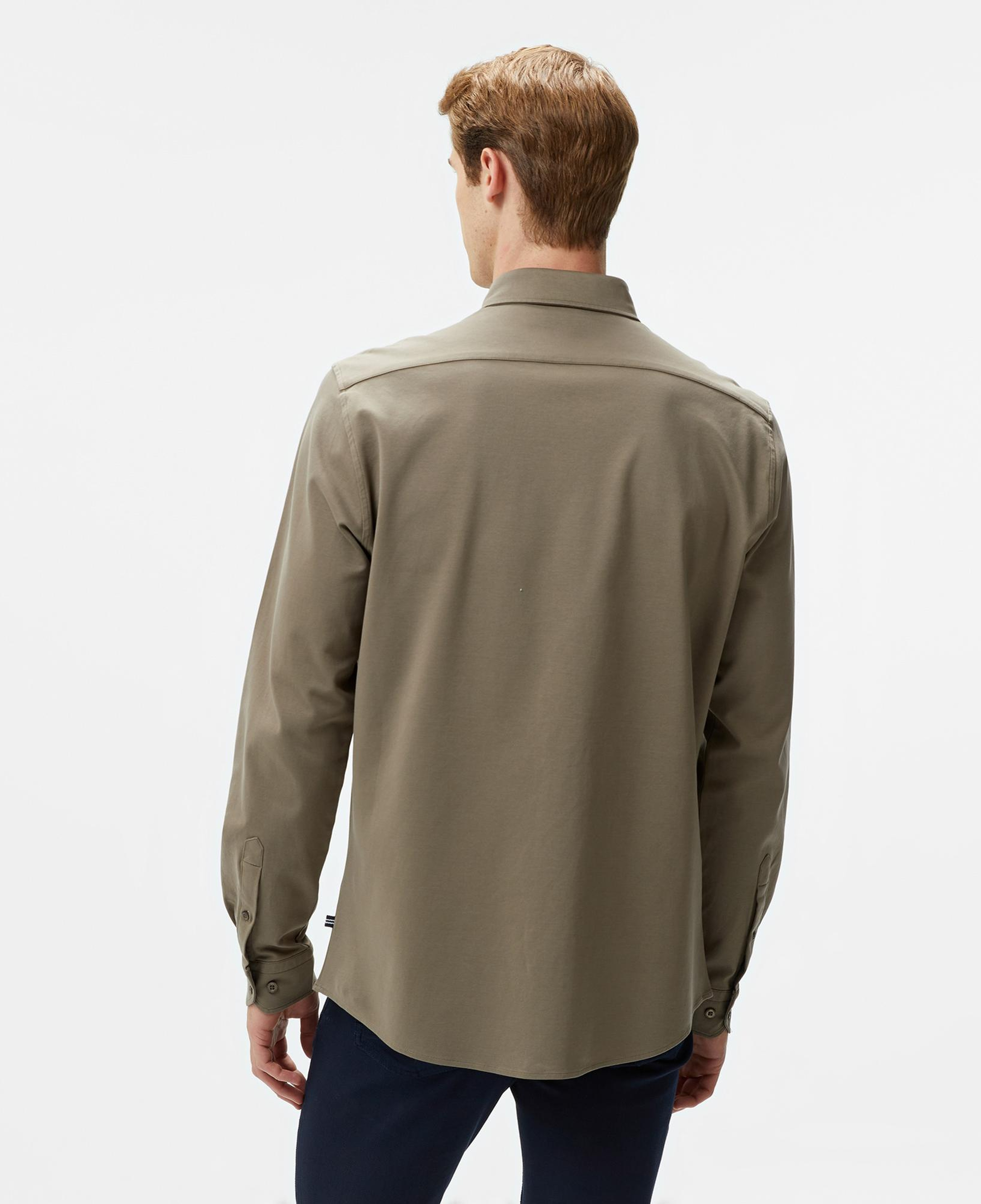 Nautica Erkek Haki Slim Fit Uzun Kollu Gömlek