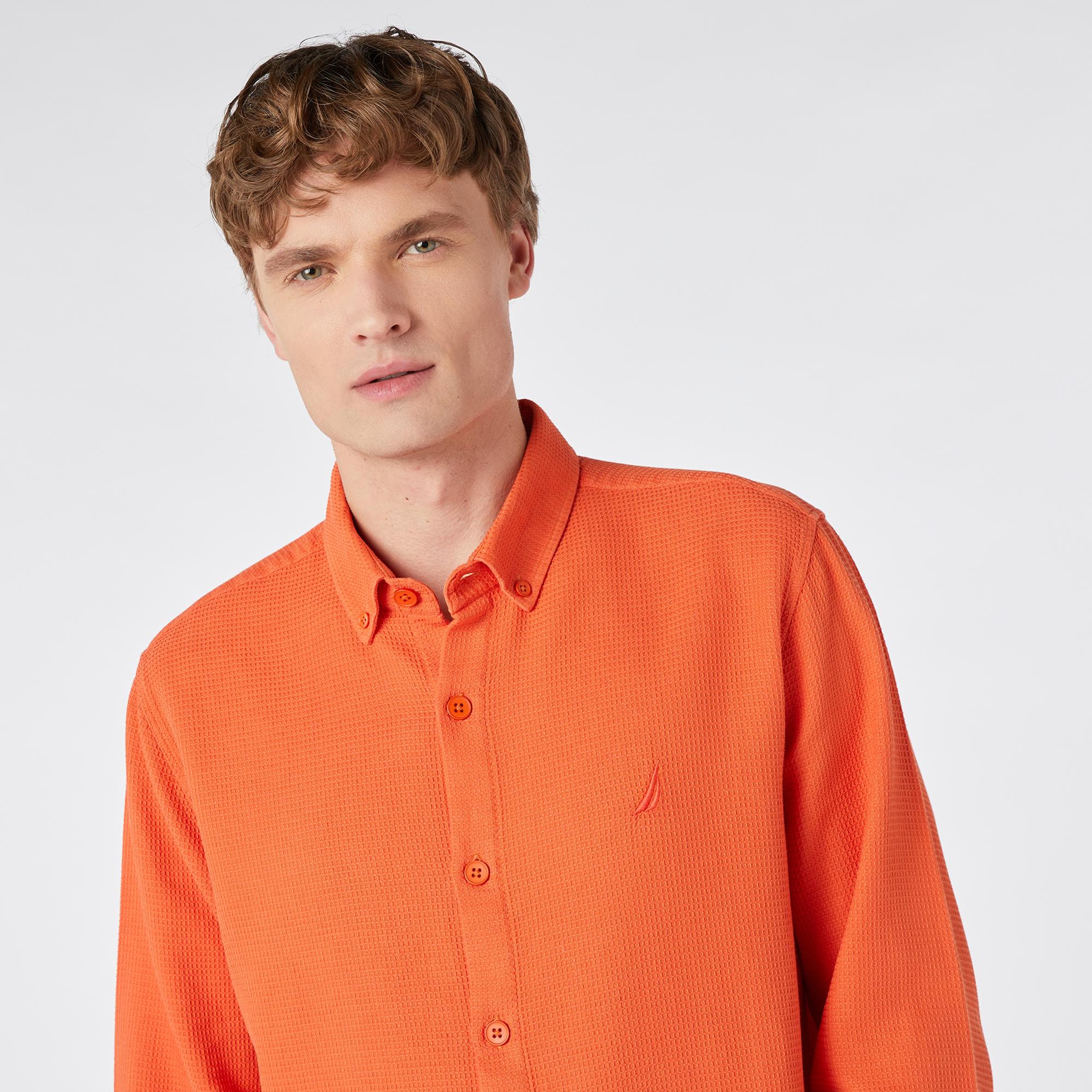 Nautica Erkek Turuncu Classic Fit Gömlek