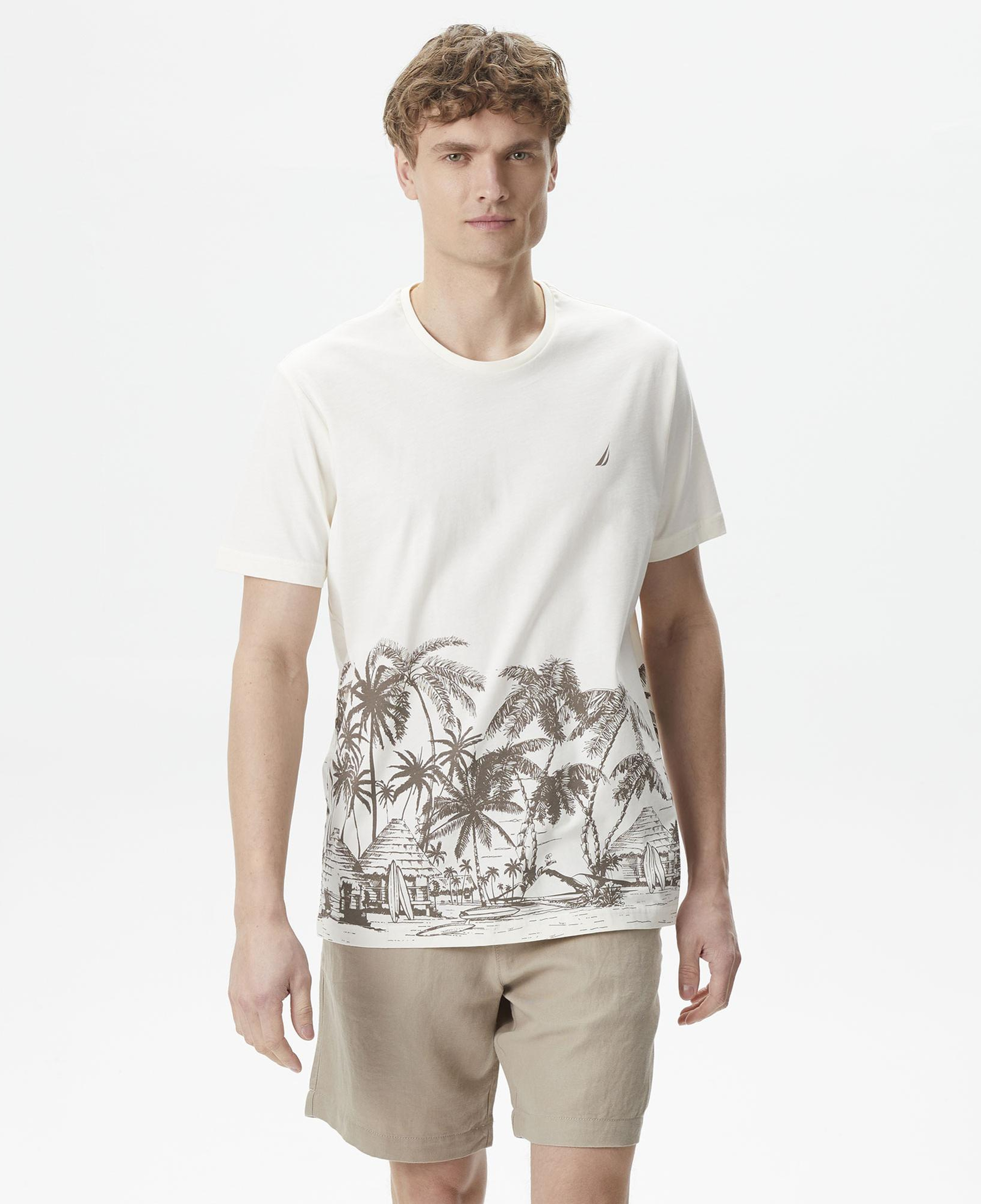 Nautica Erkek Kırık Beyaz Standart Fit T-Shirt