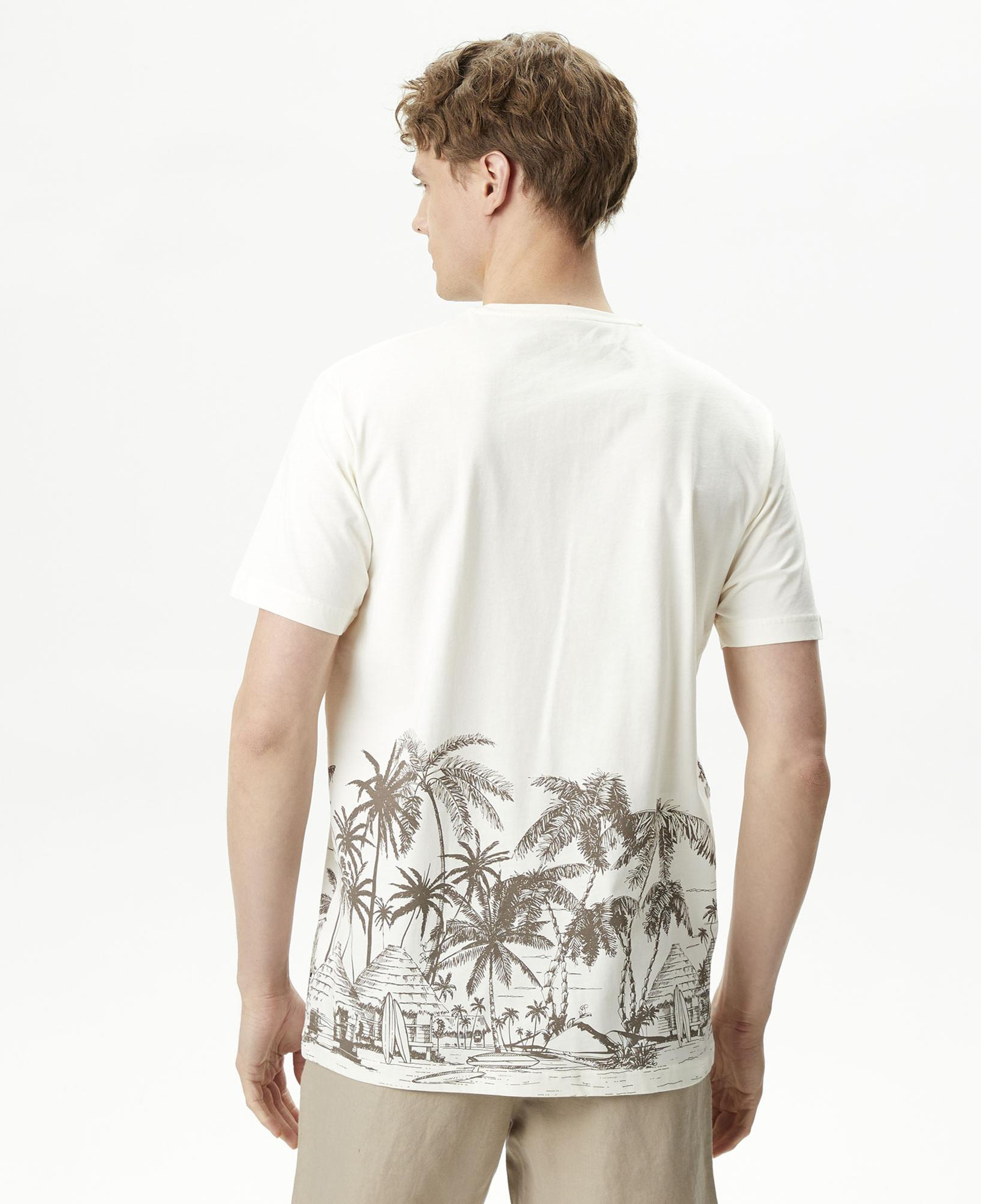 Nautica Erkek Kırık Beyaz Standart Fit T-Shirt