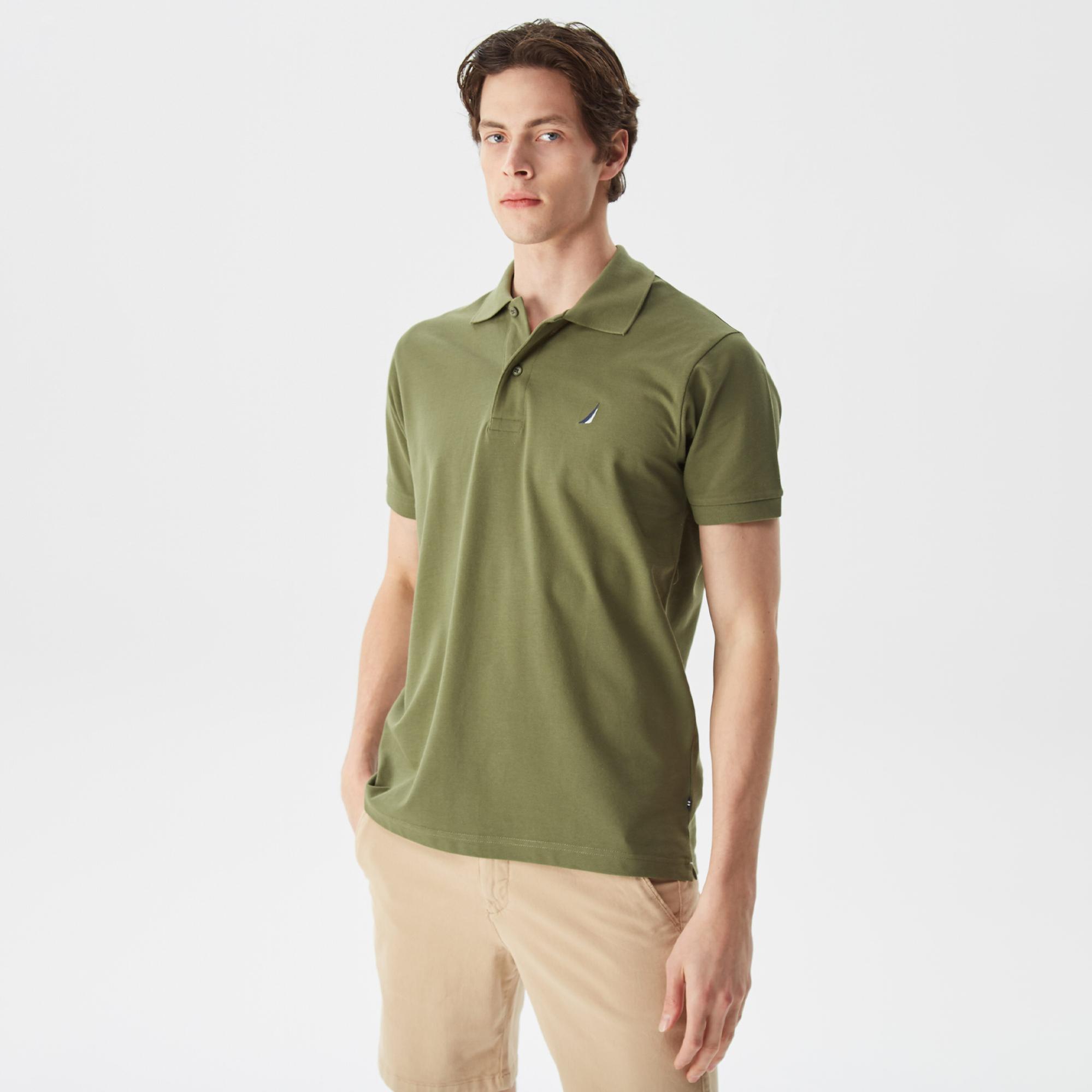Nautica Erkek Yeşil Classic Fit Kısa Kollu Polo Yaka T-Shirt