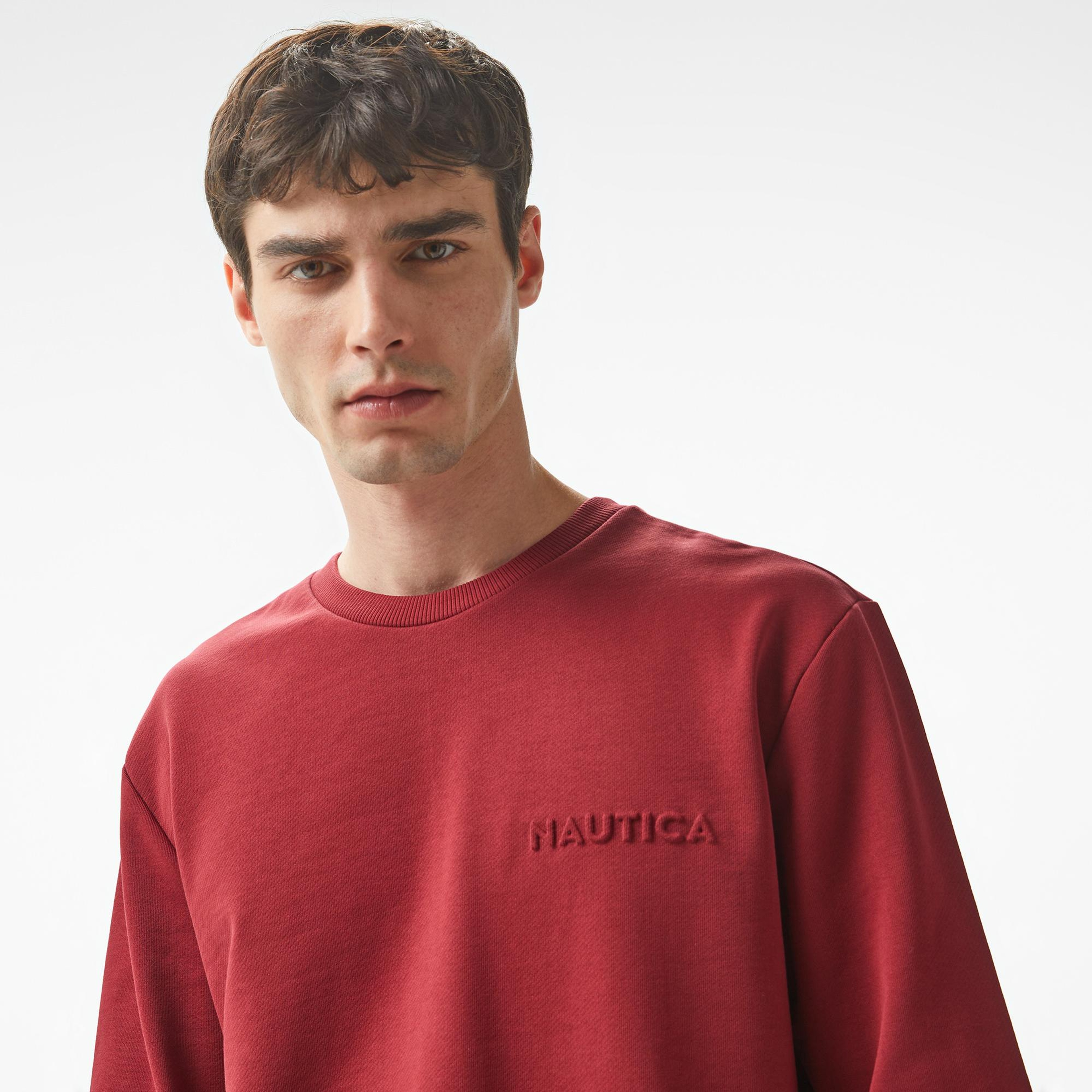 Nautica Erkek Bordo Regular Fit Sweatshirt