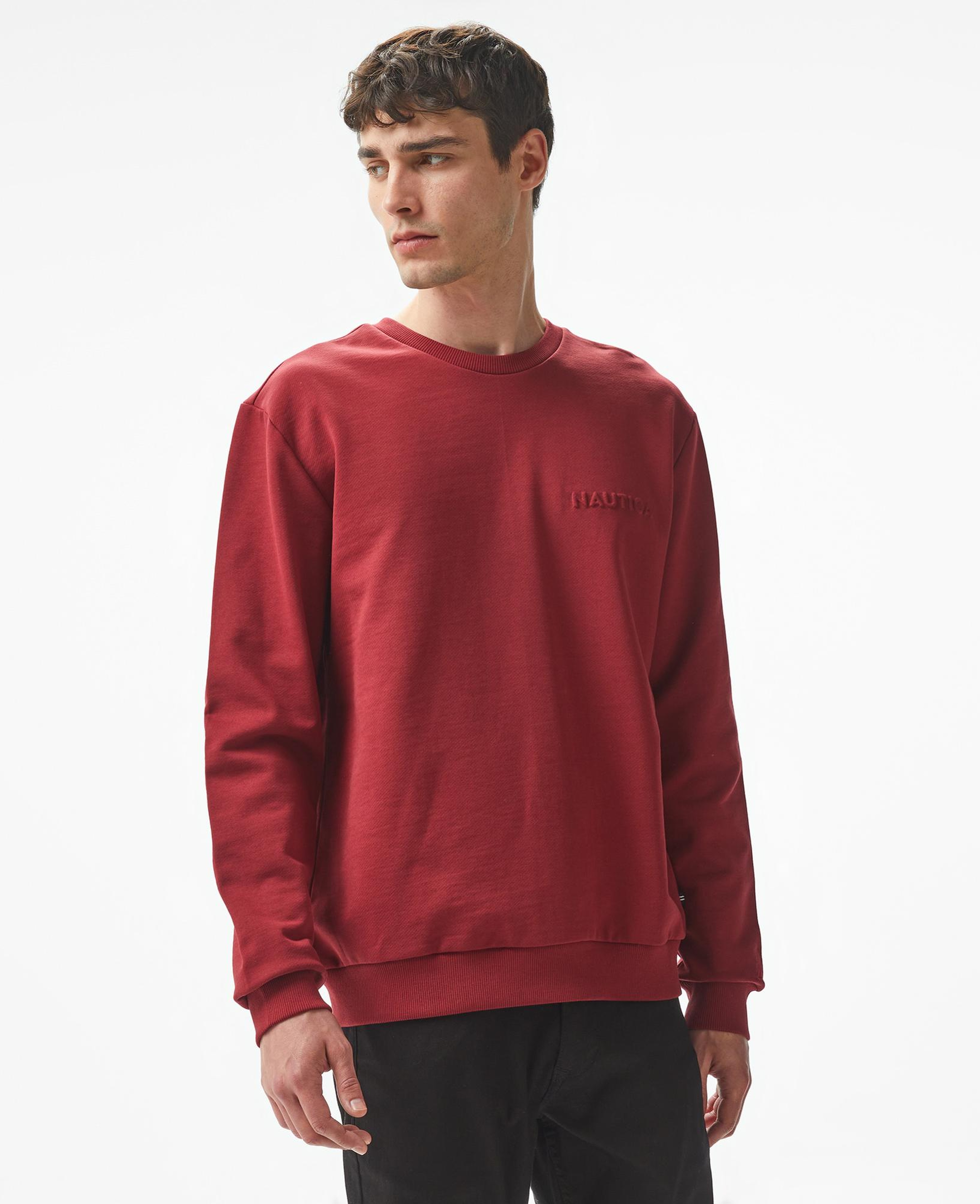 Nautica Erkek Bordo Regular Fit Sweatshirt
