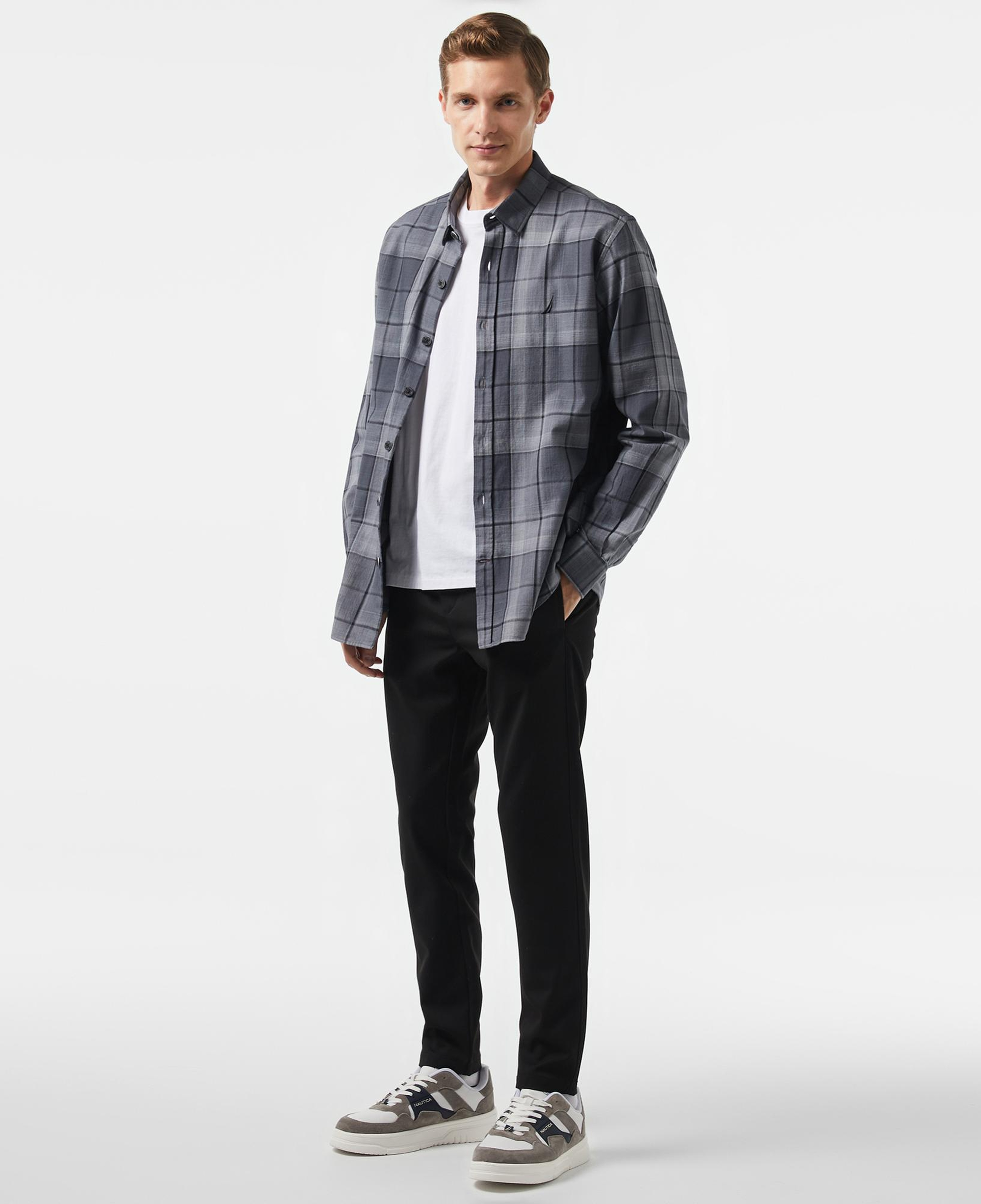 Nautica Erkek Gri Classic Fit Gömlek