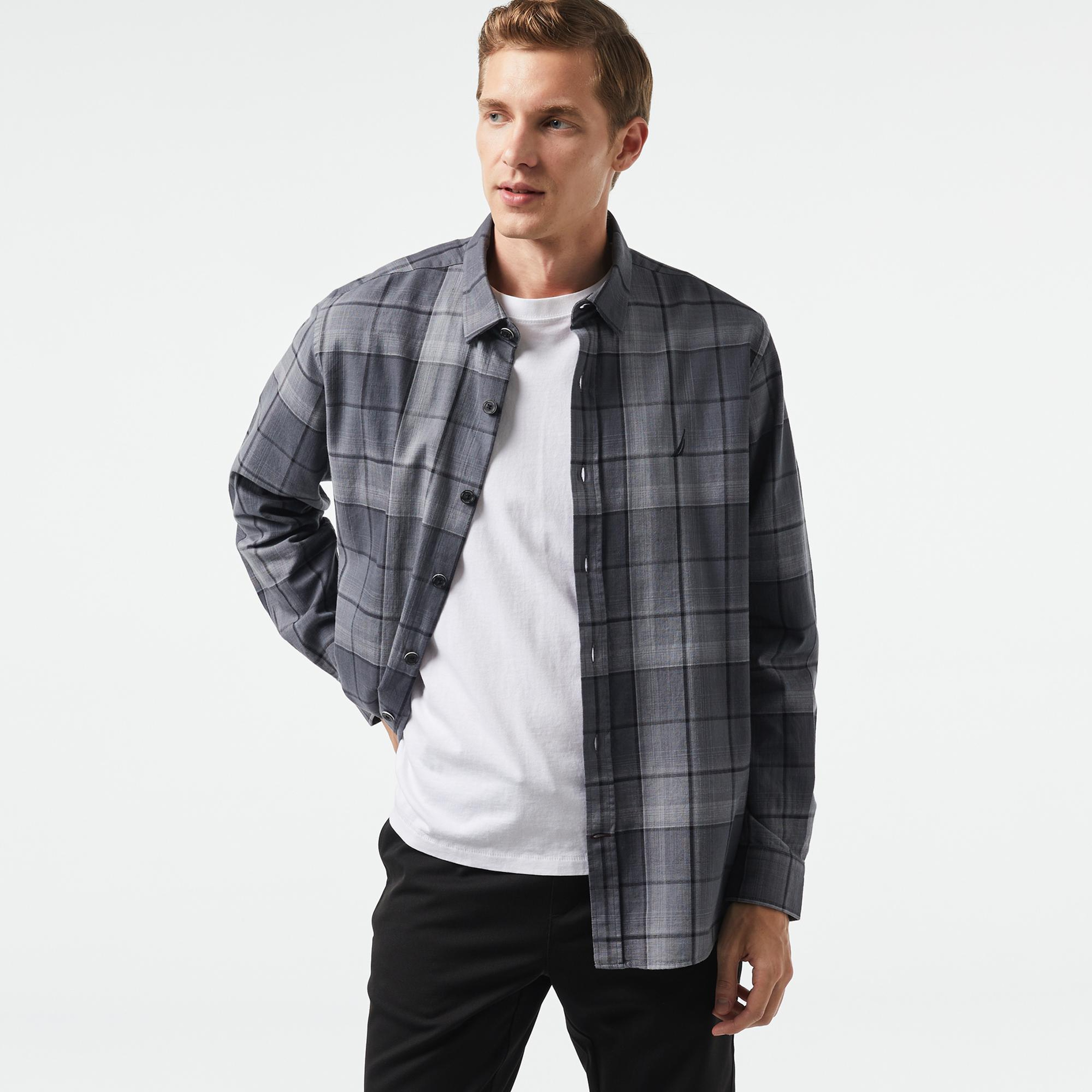 Nautica Erkek Gri Classic Fit Gömlek