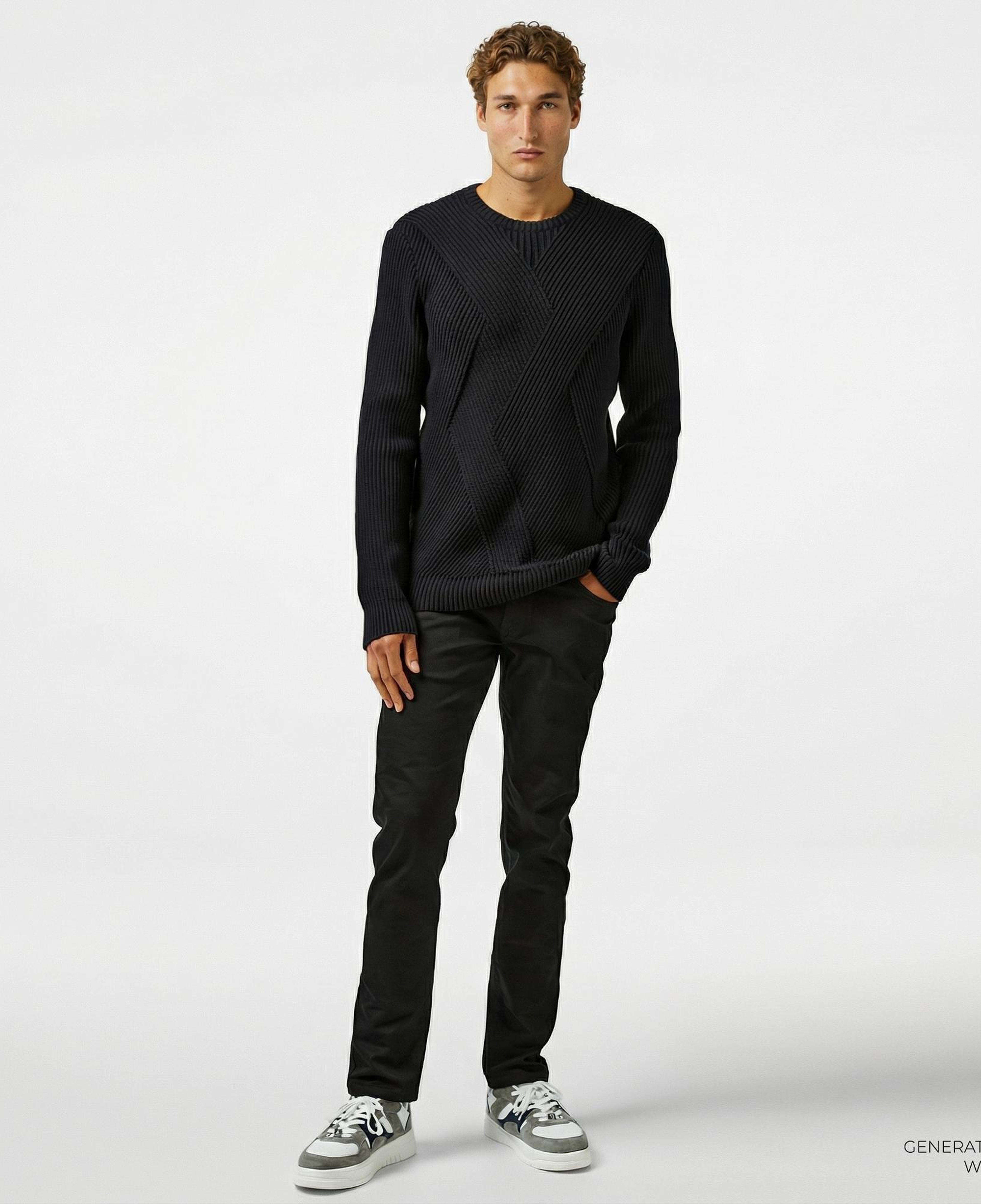 Nautica Erkek Siyah Regular Fit Triko