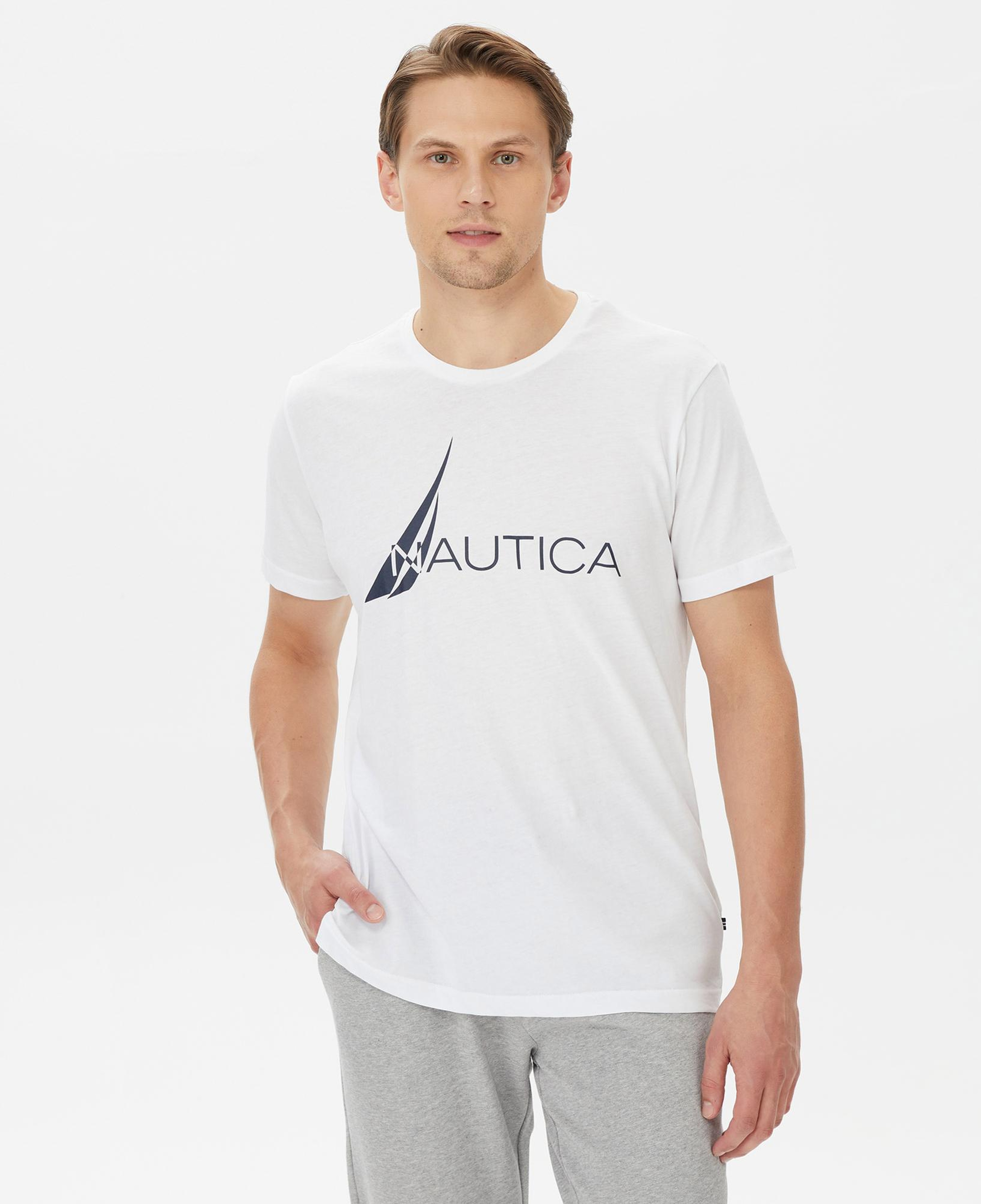 Nautica Erkek Beyaz Standart Fit T-Shirt