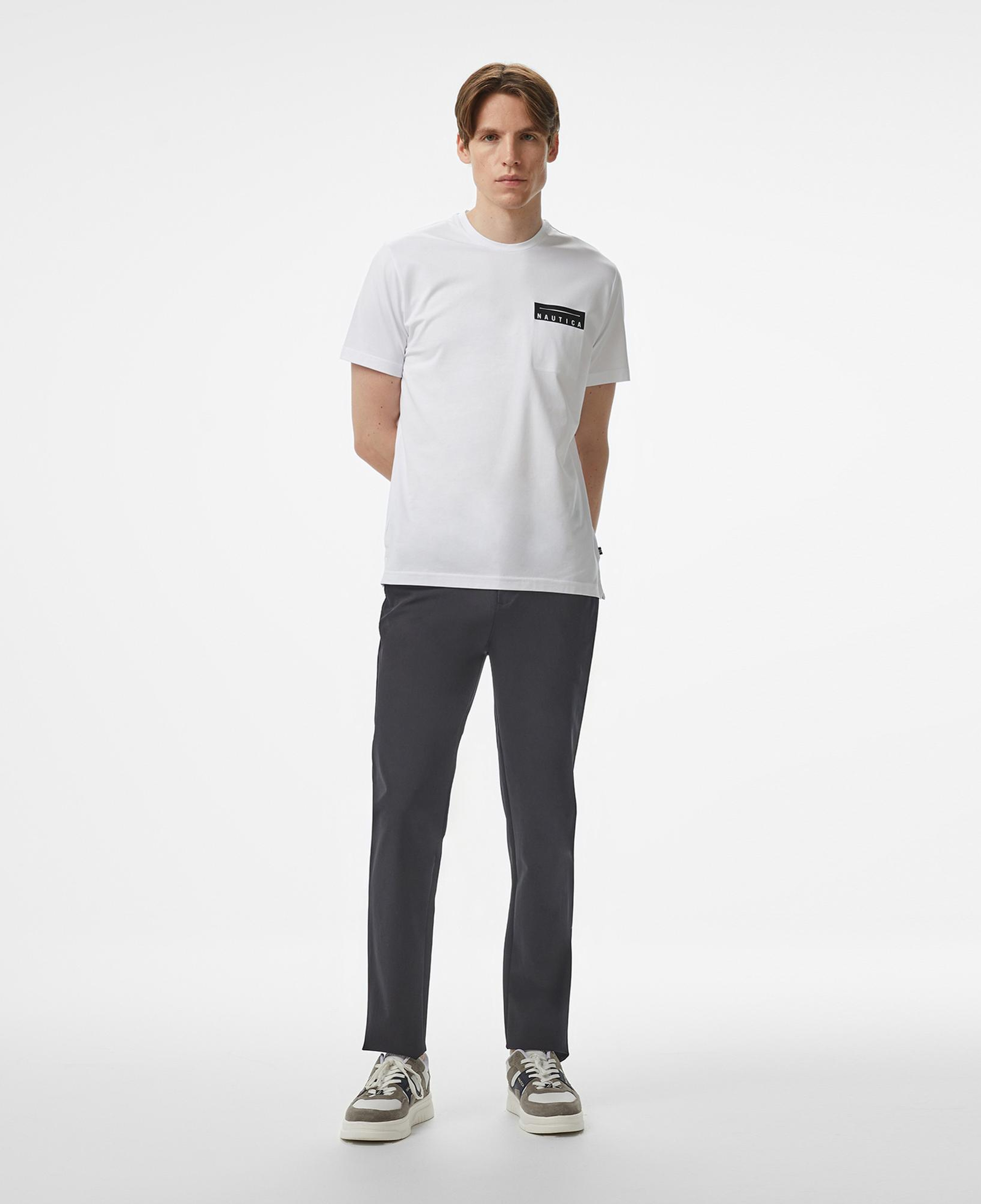 Nautica Erkek Beyaz Regular Fit Baskılı T-Shirt
