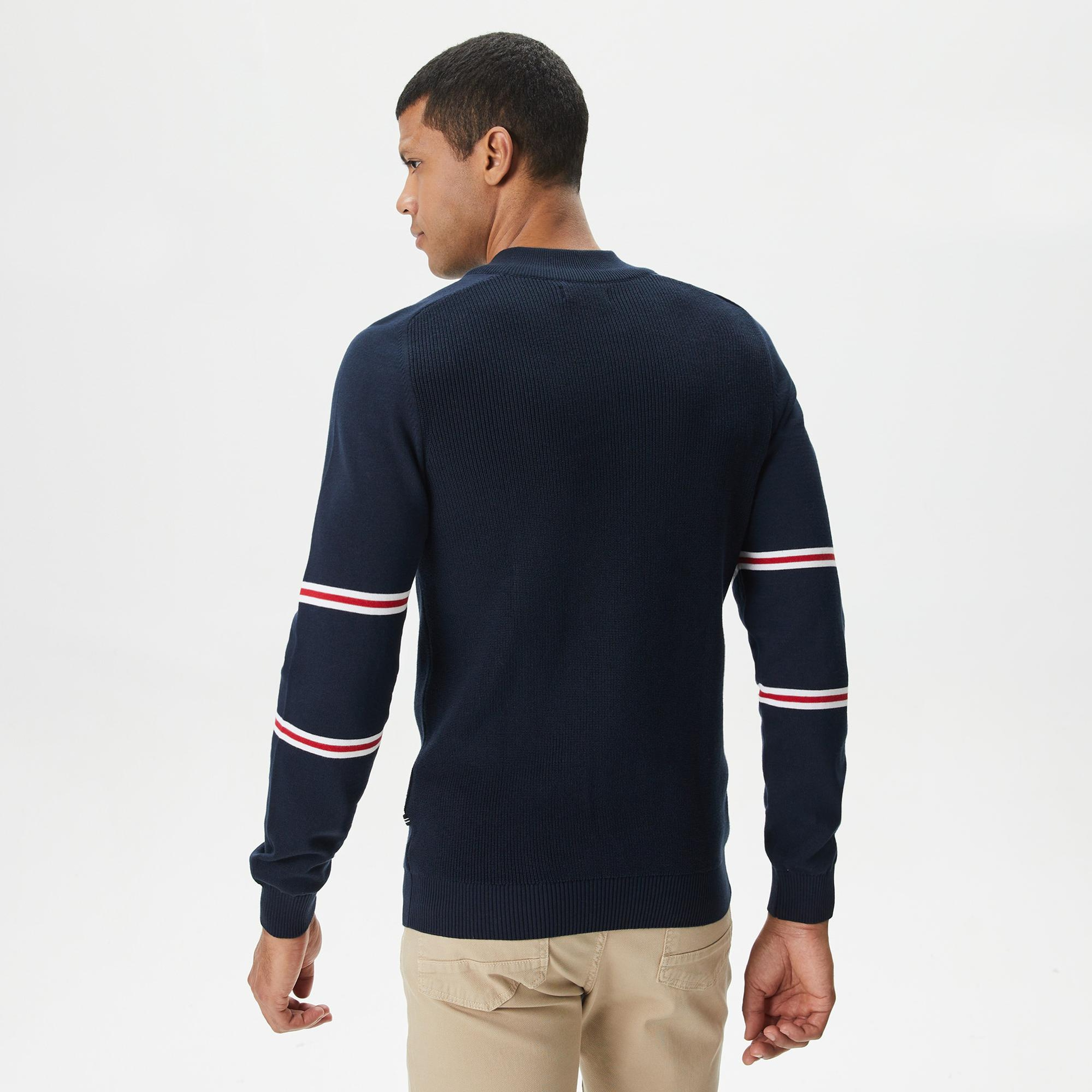 Nautica Erkek Lacivert Standart Fit Dik Yakalı Triko