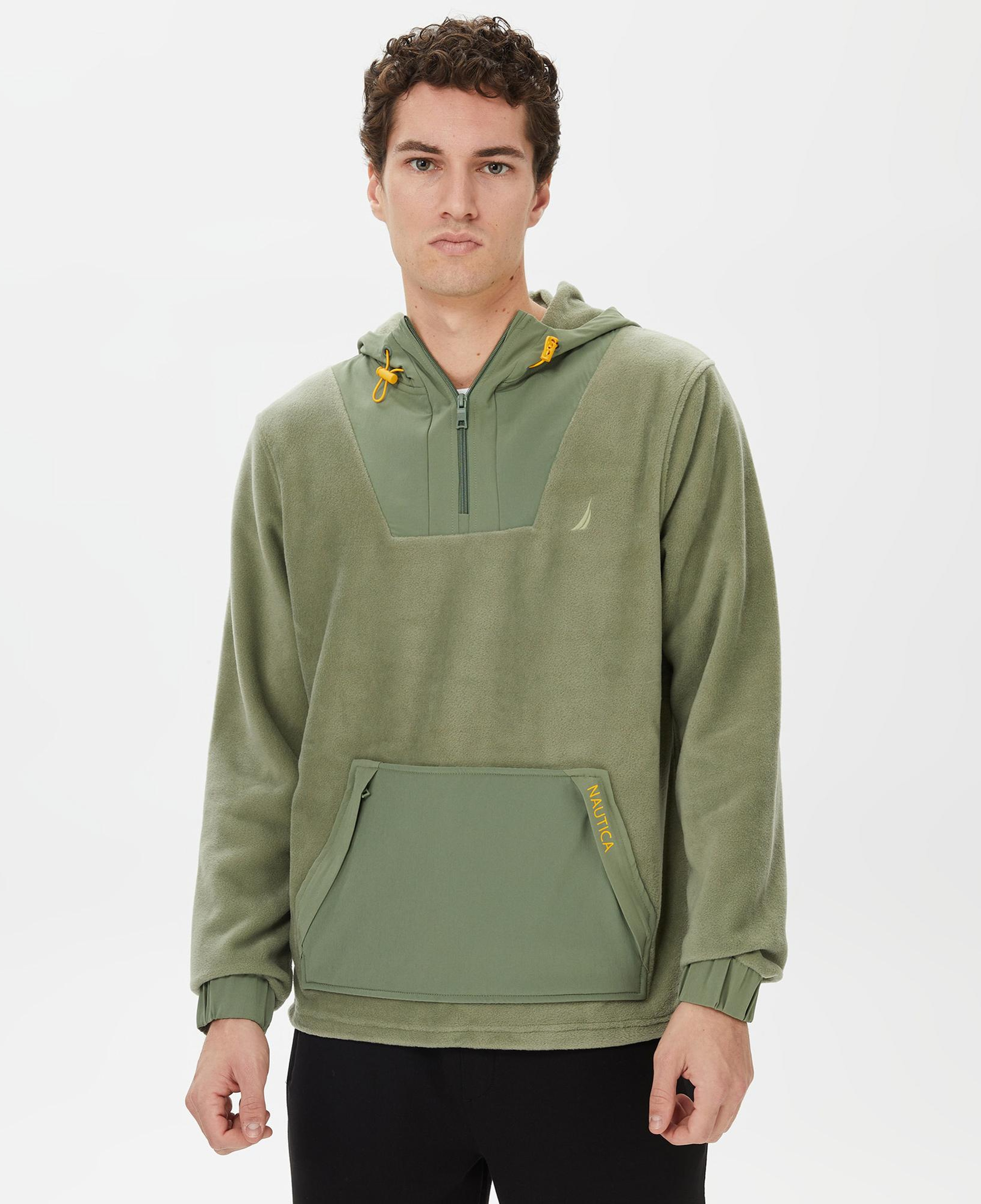 Nautica Erkek Yeşil Standart Fit Kapüşonlu Sweatshirt