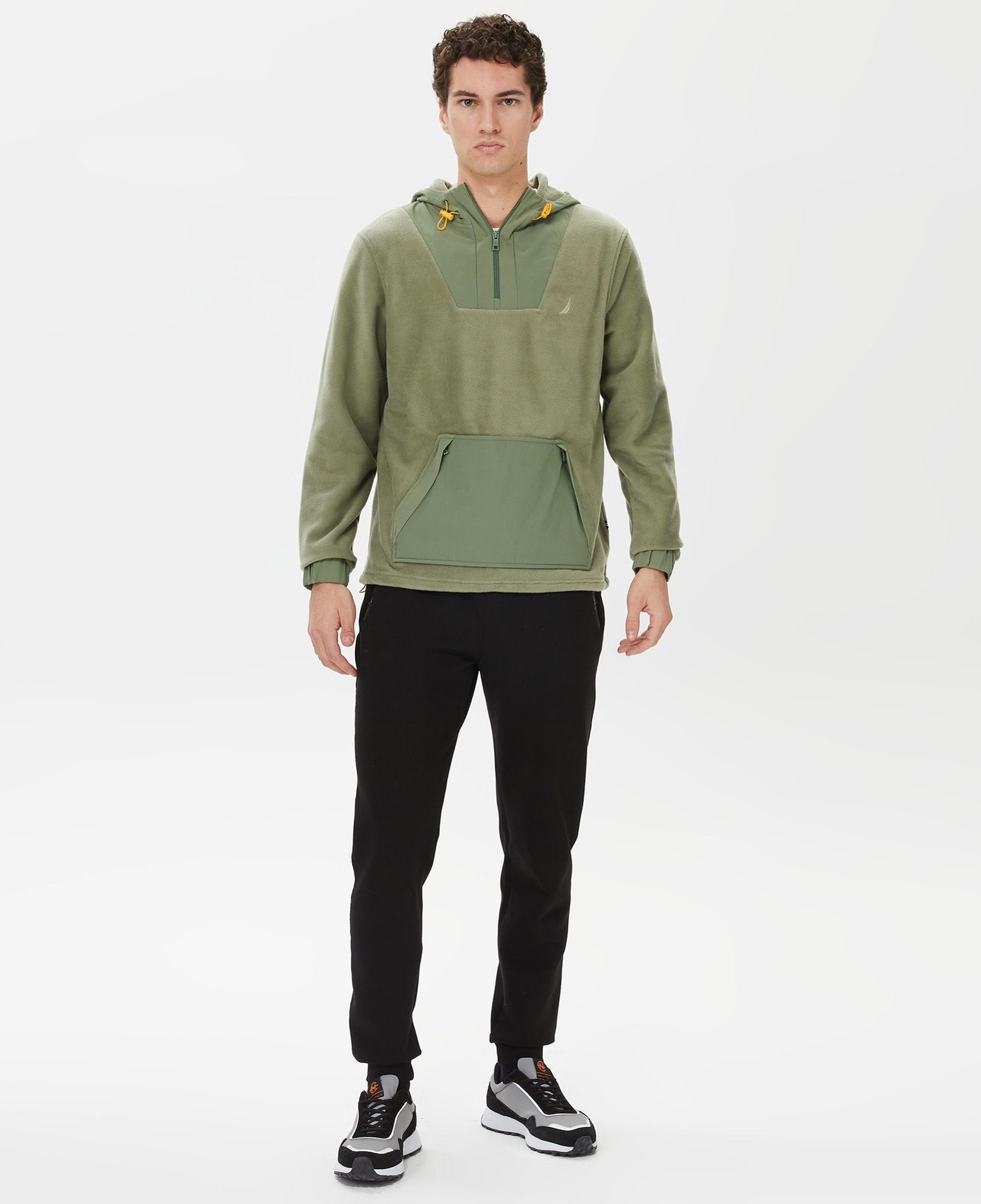 Nautica Erkek Yeşil Standart Fit Kapüşonlu Sweatshirt