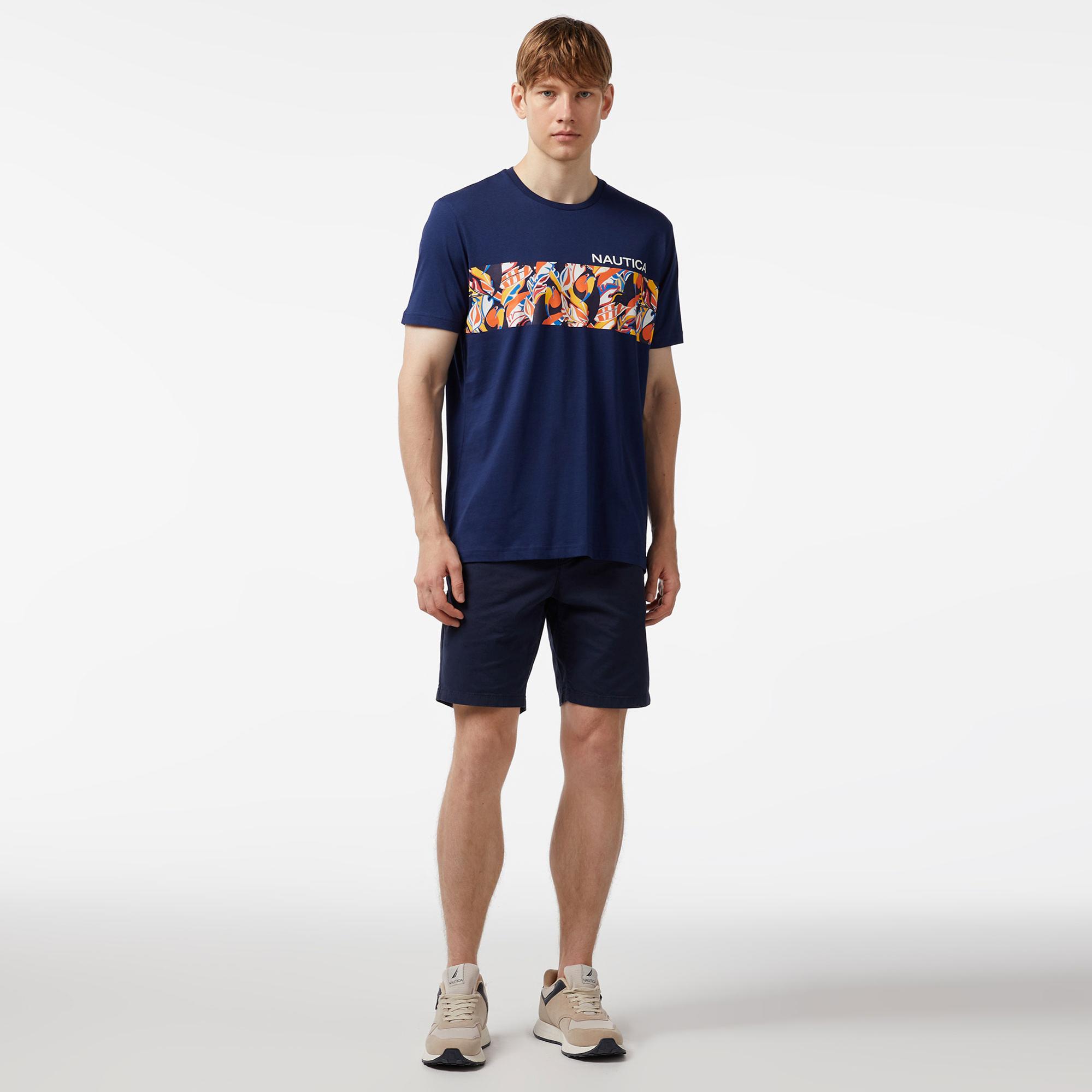 Nautica Erkek Mavi Standart Fit T-Shirt